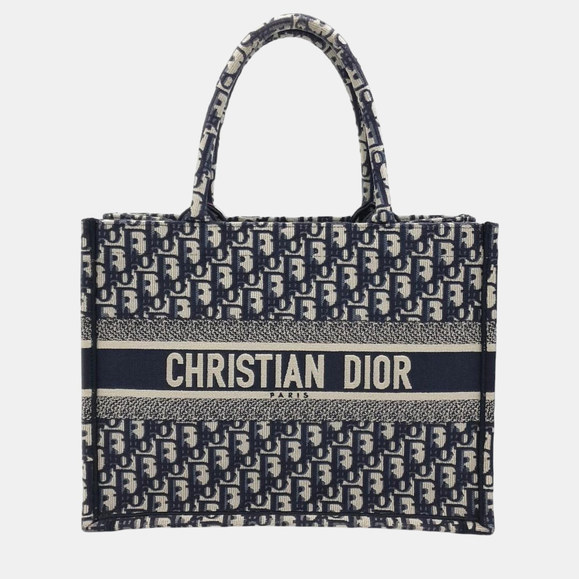 Dior blue oblique book tote bag