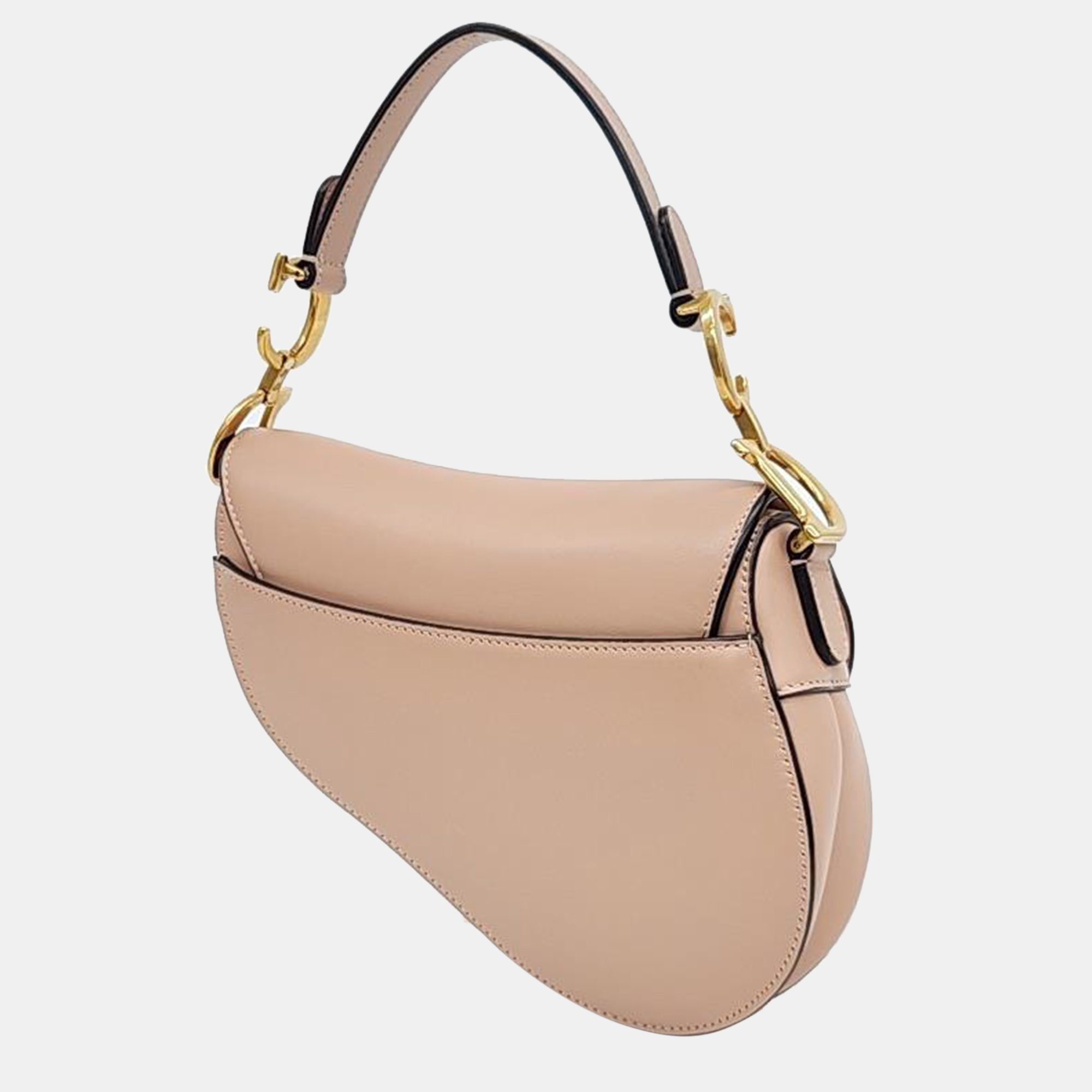 Dior Beige Leather Mini Saddle Bag