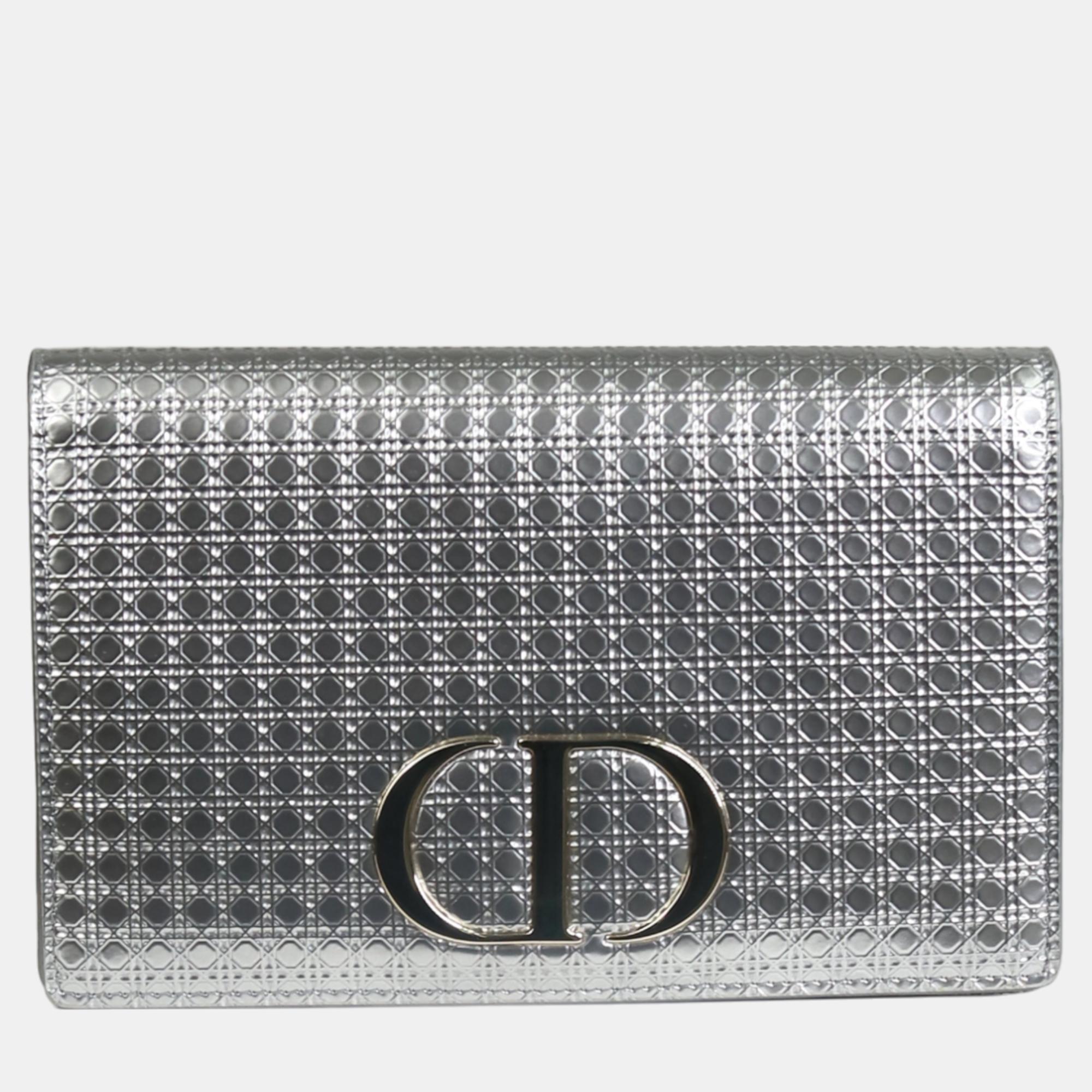 Dior silver leather 2-in-1 30 montaigne belt and shoulder bag