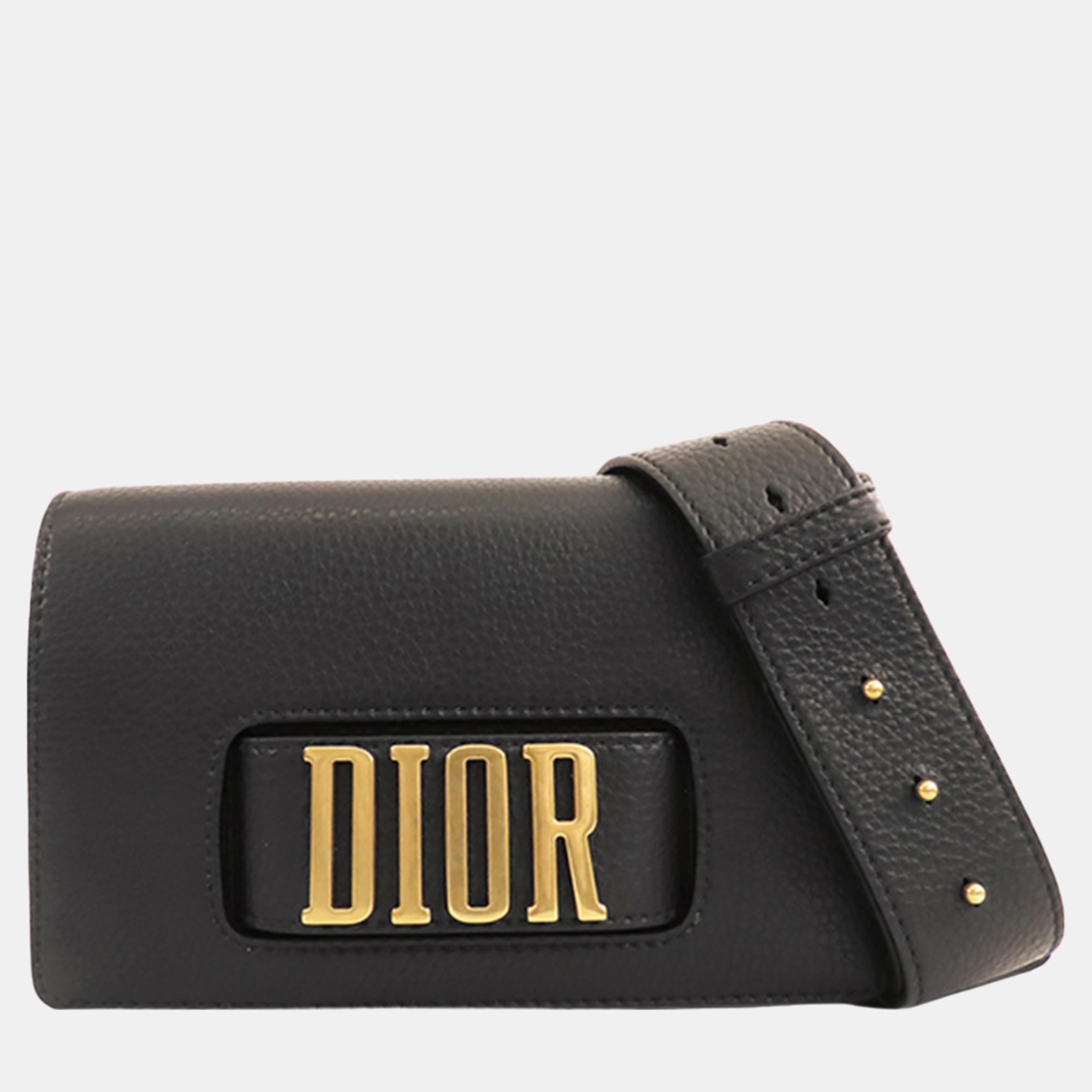 Dior black medium dio(r)evolution flap