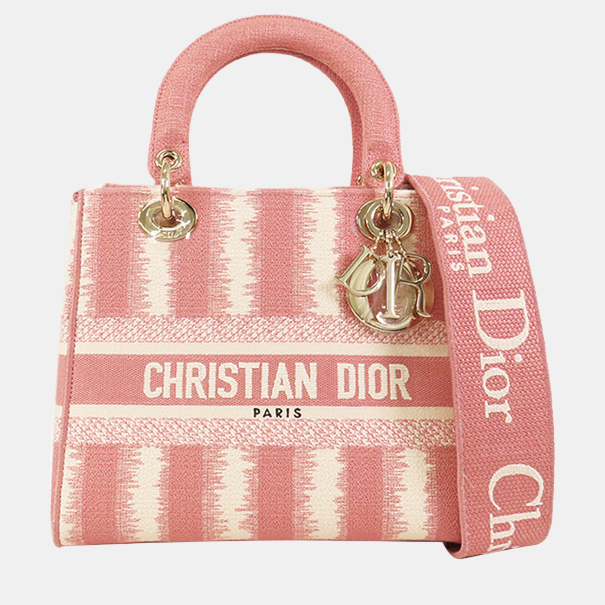 Dior pink medium d-stripes lady d-lite