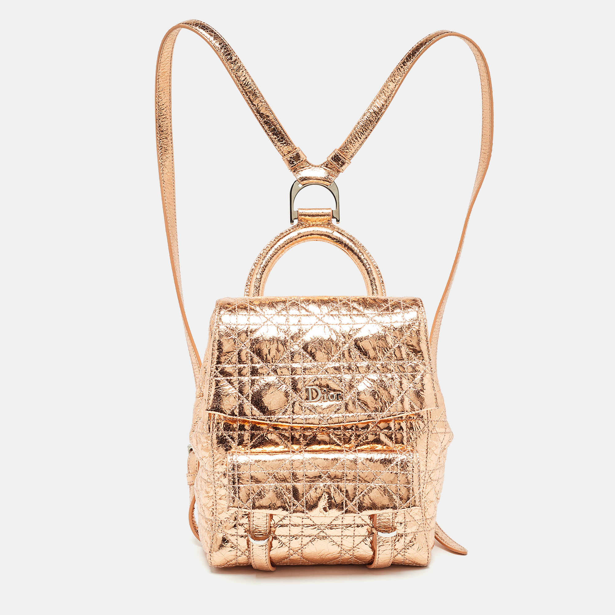 Dior bronze cannage foil leather small stardust backpack