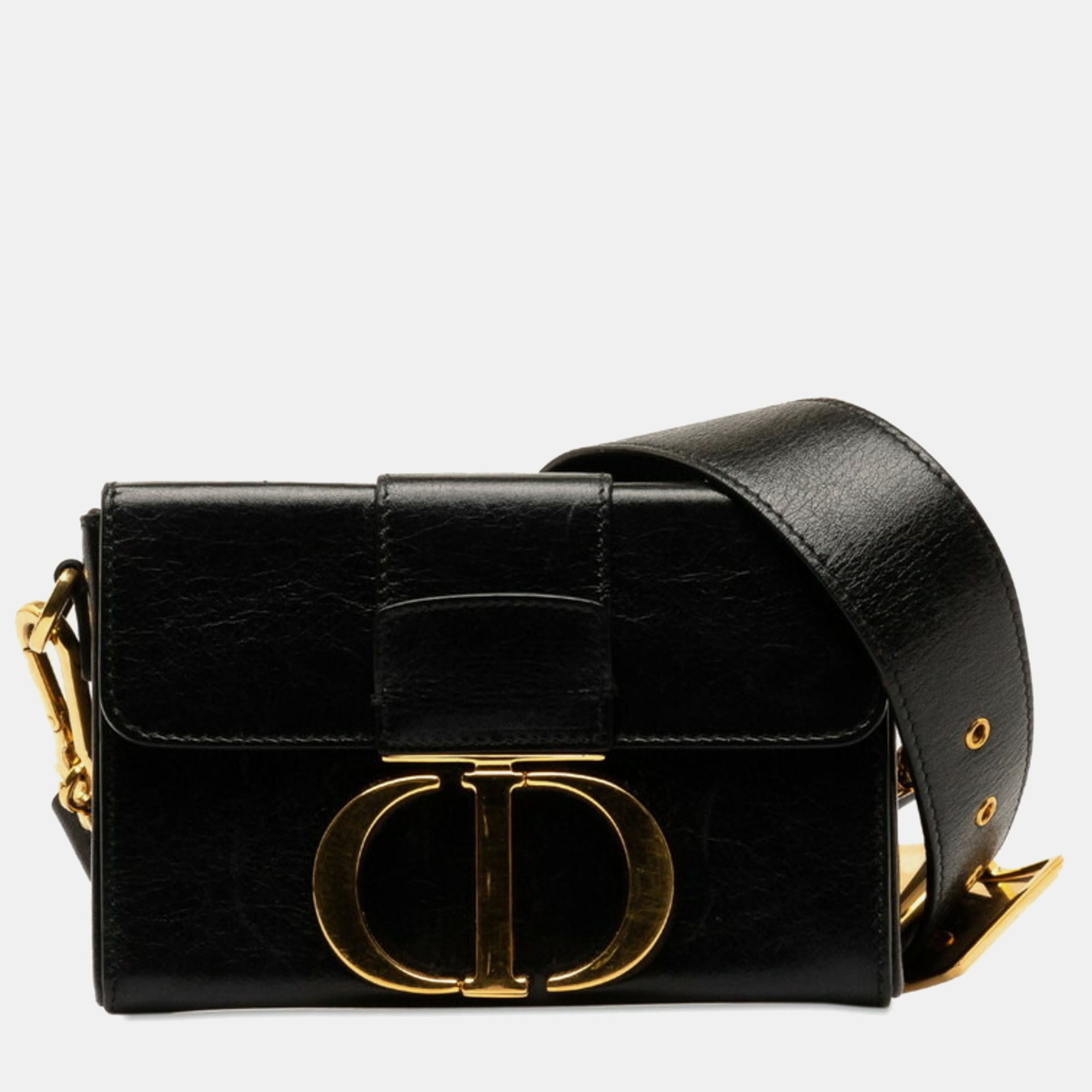 Dior black leather montaigne shoulder bag
