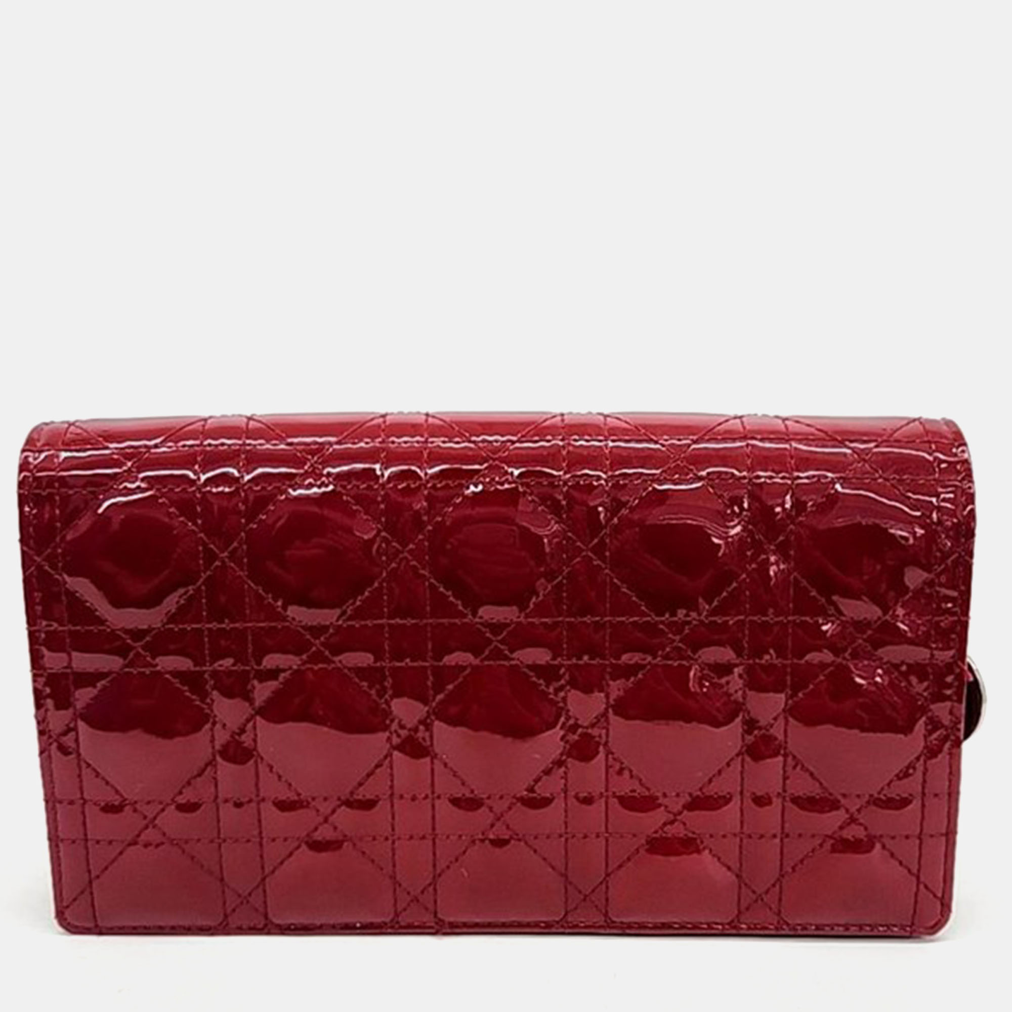 Dior chanel red patent leather cannage chain crossbody bag