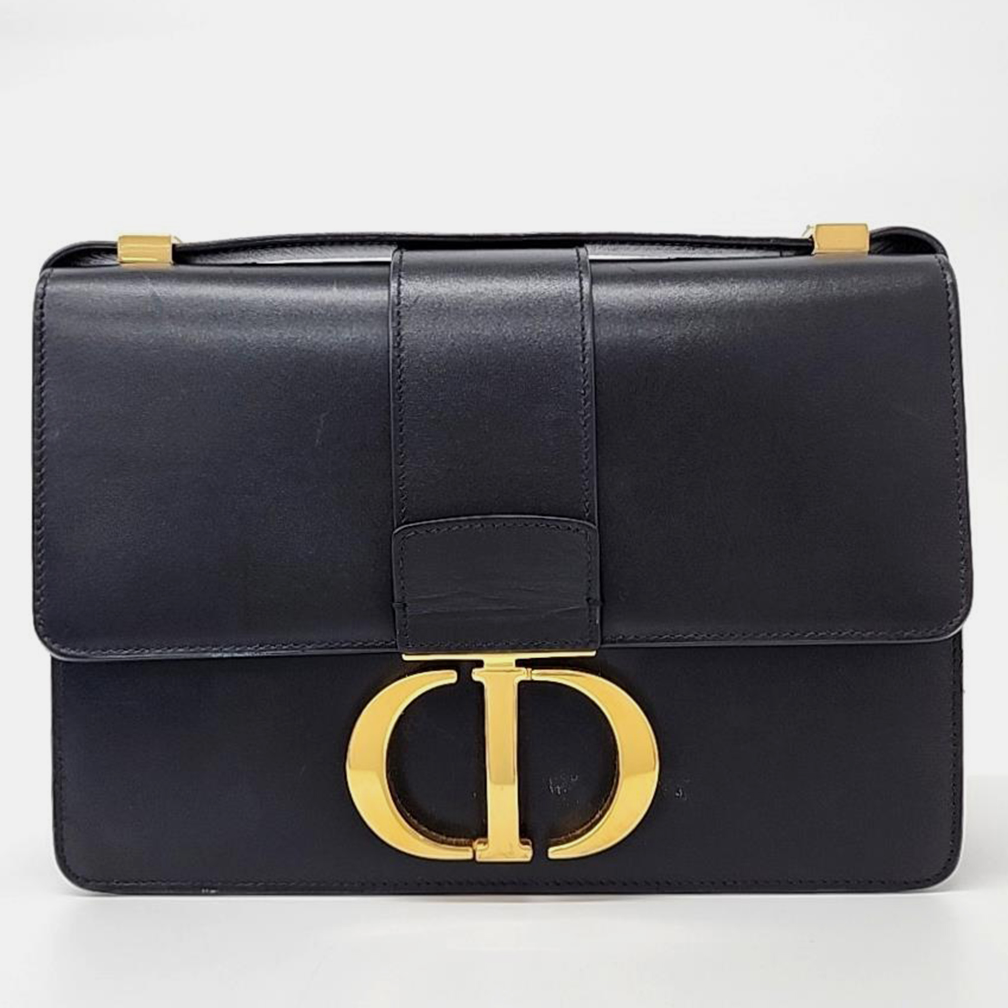 Dior black leather 30 montaigne shoulder bag