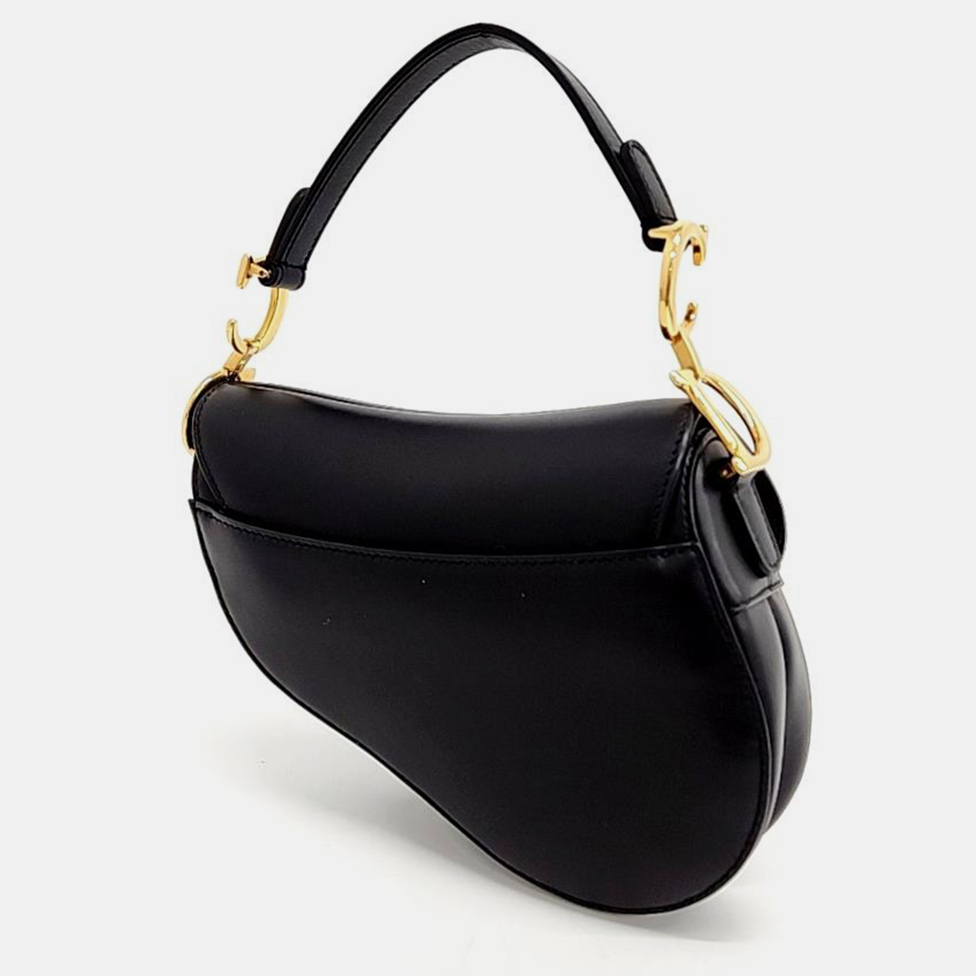 Dior Black Leather Mini Saddle Bag