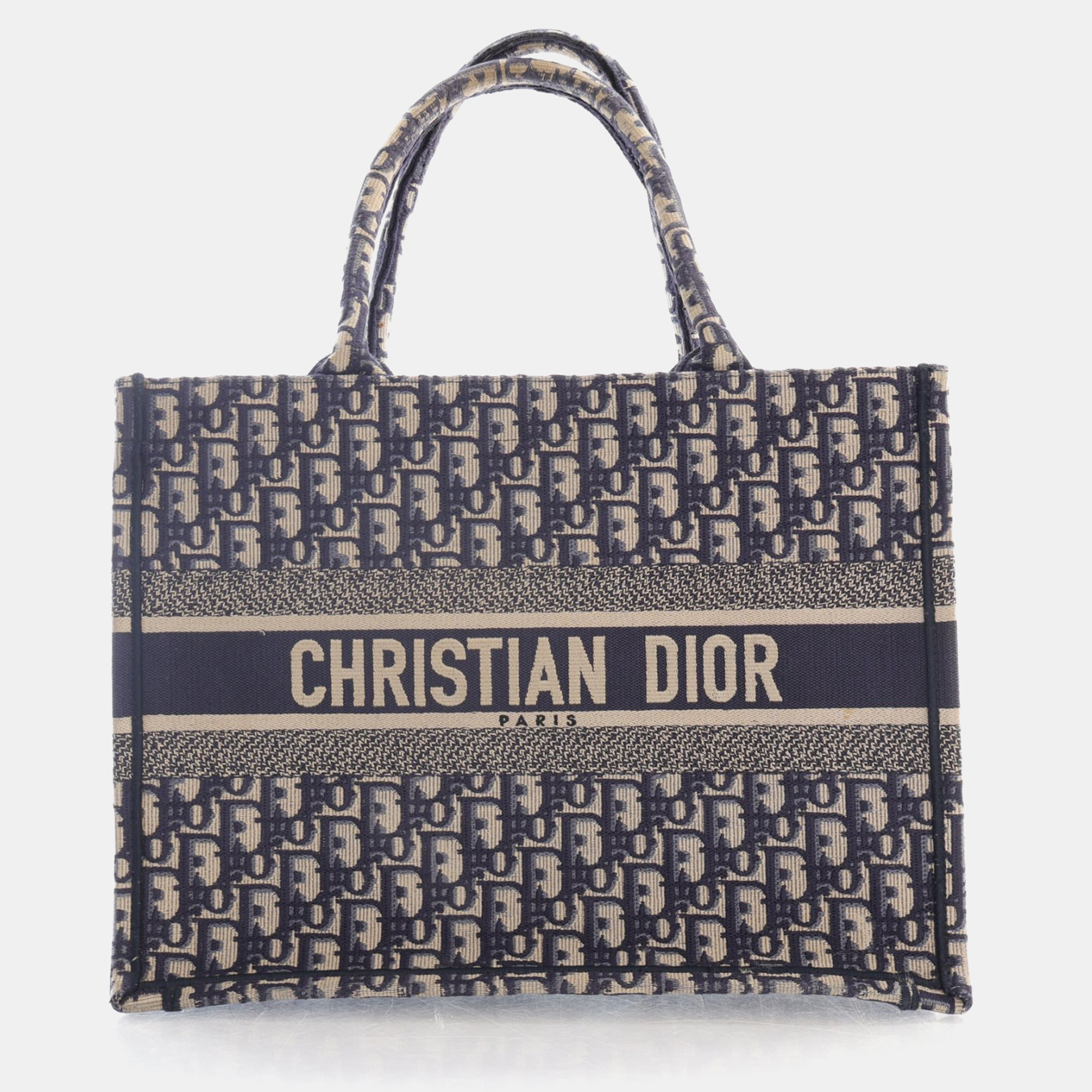 Dior blue oblique canvas medium book tote bag