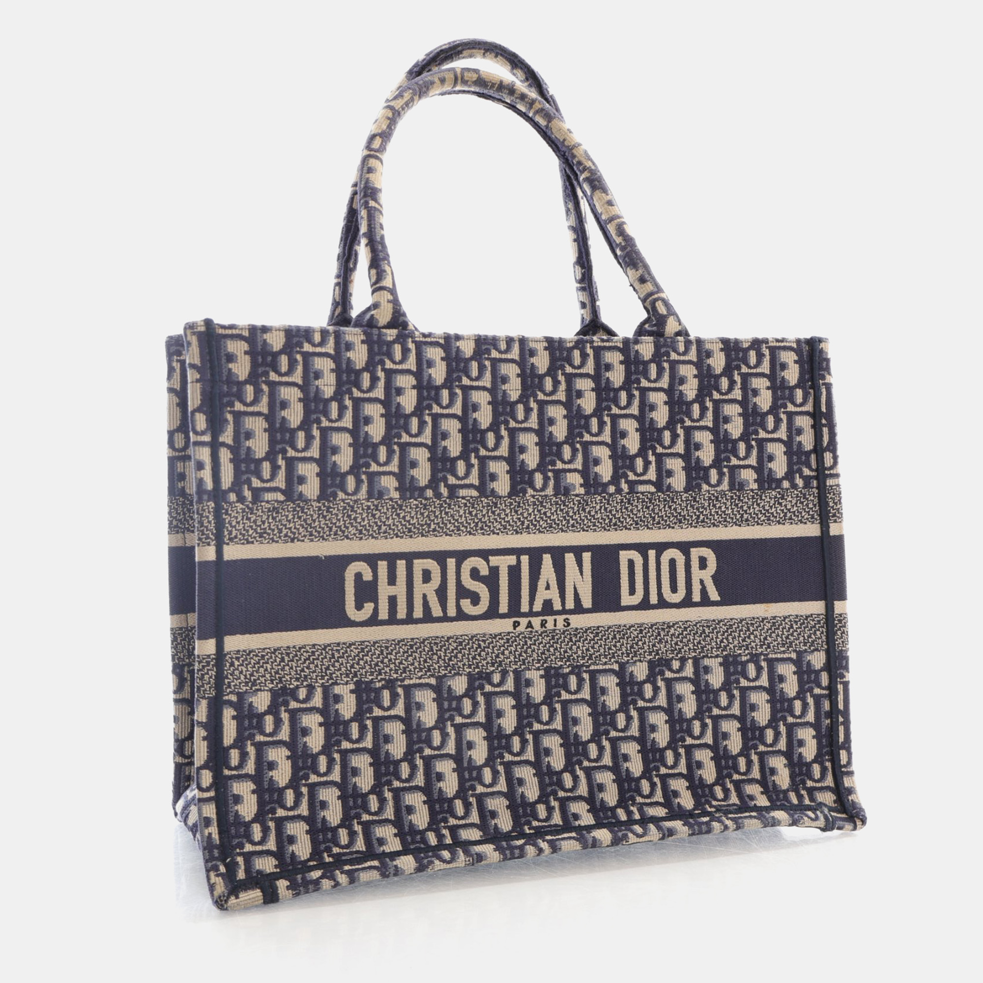 Dior Blue Oblique Canvas Medium Book Tote Bag