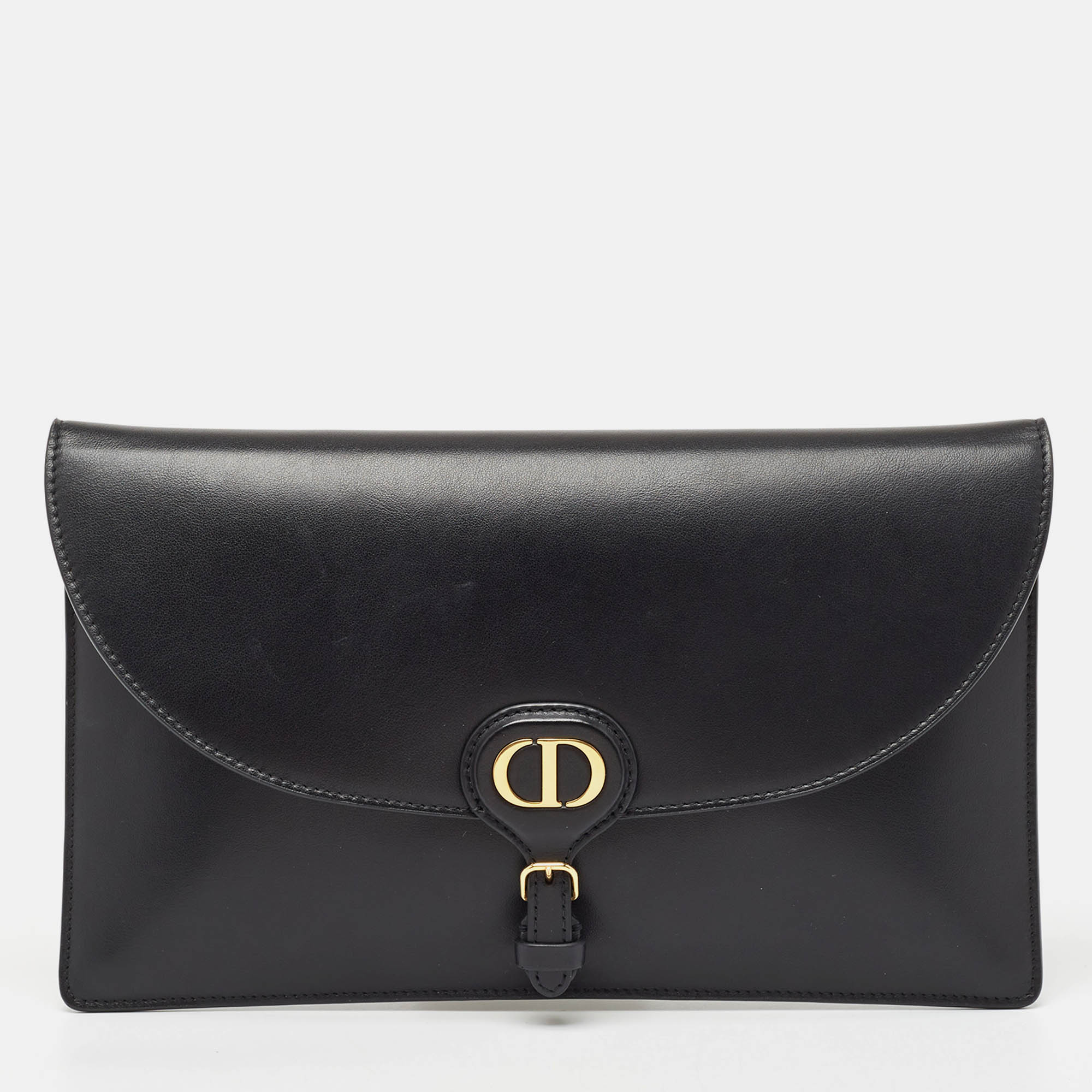 Dior black leather bobby pouch