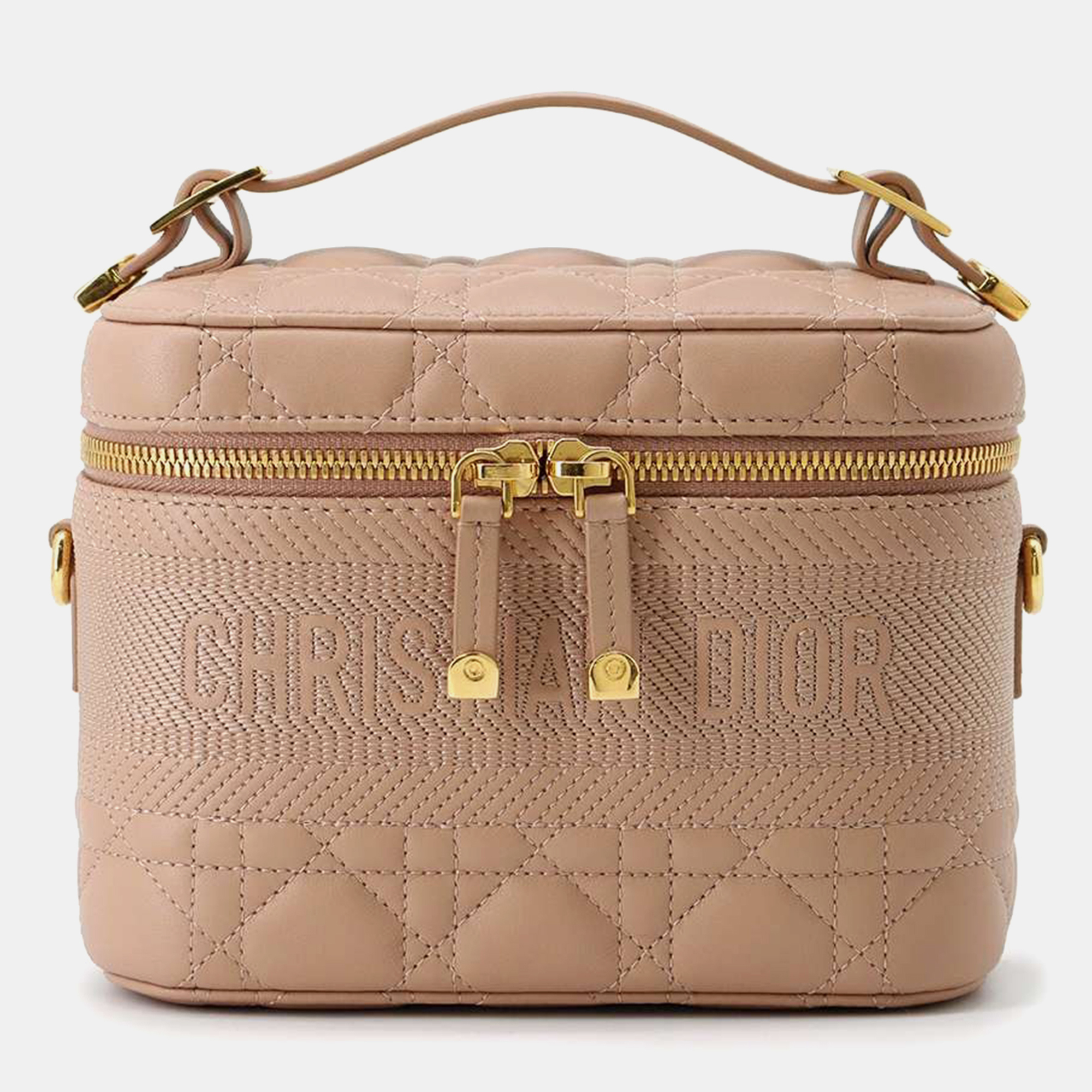 Dior pink leather small diortravel vanity case shoulder bag