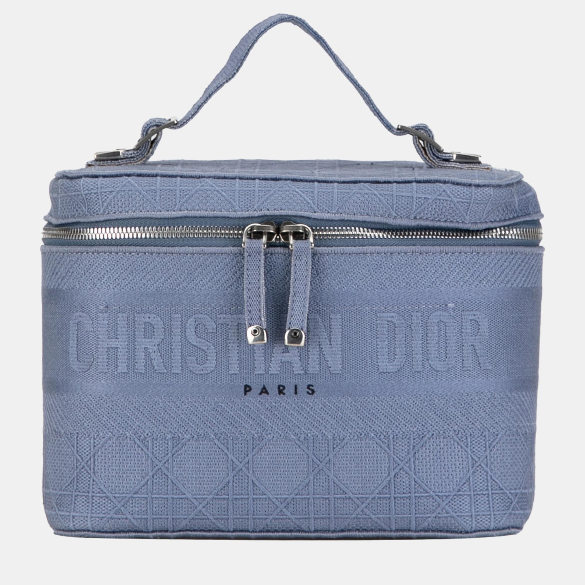 Dior blue cannage diortravel d-lite vanity case