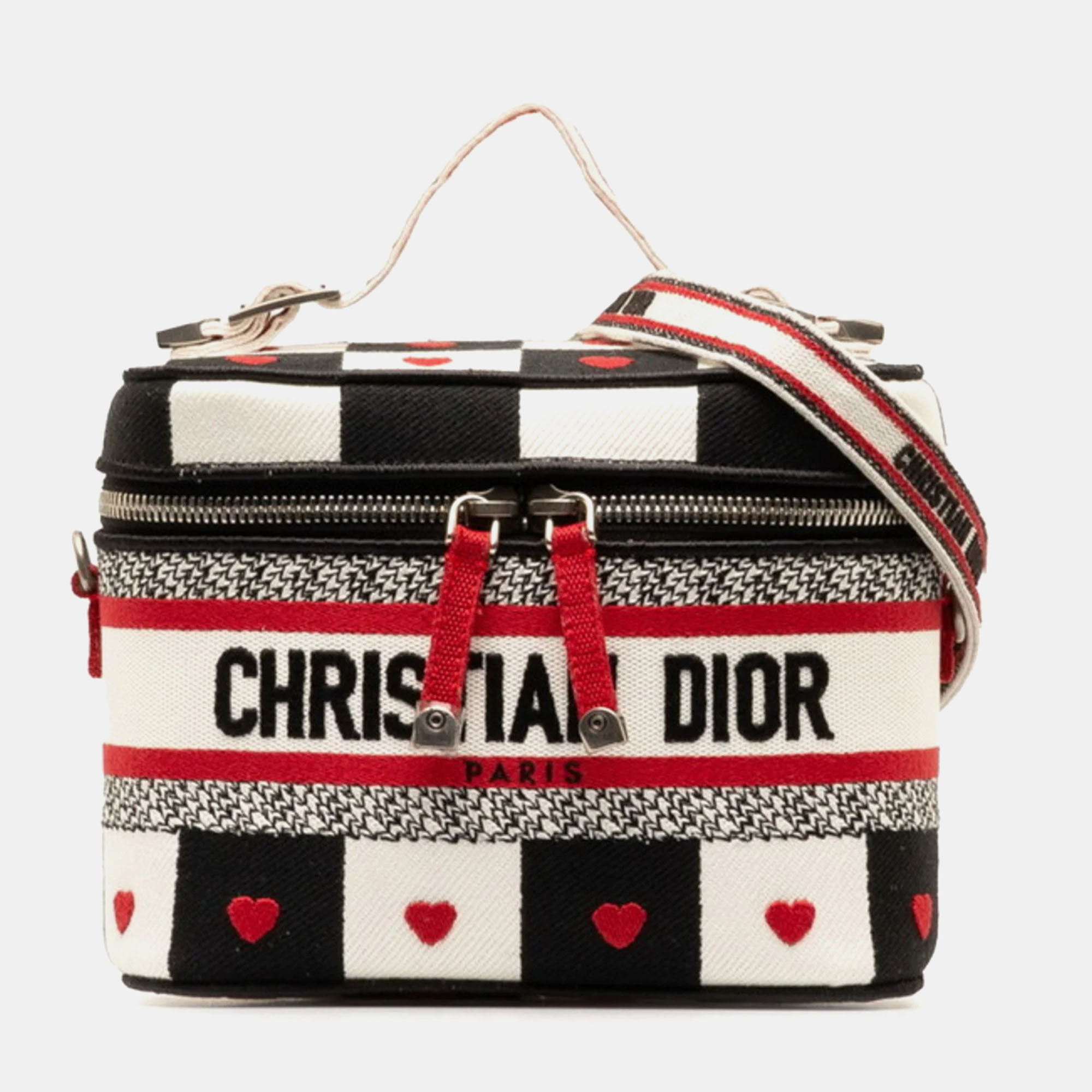 Dior multicolour canvas embroidered d-royaume d&rsquo;amour vanity bag