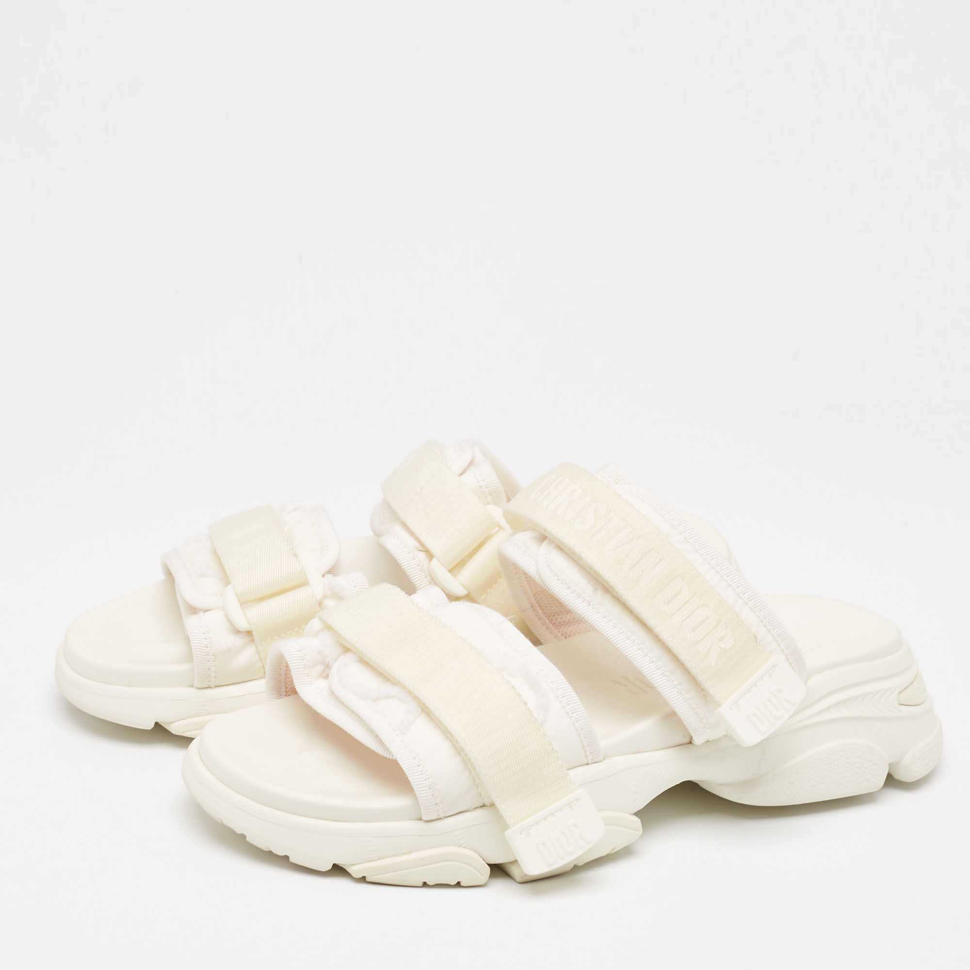 Dior Off White Fabric D Wander Slides Size 39