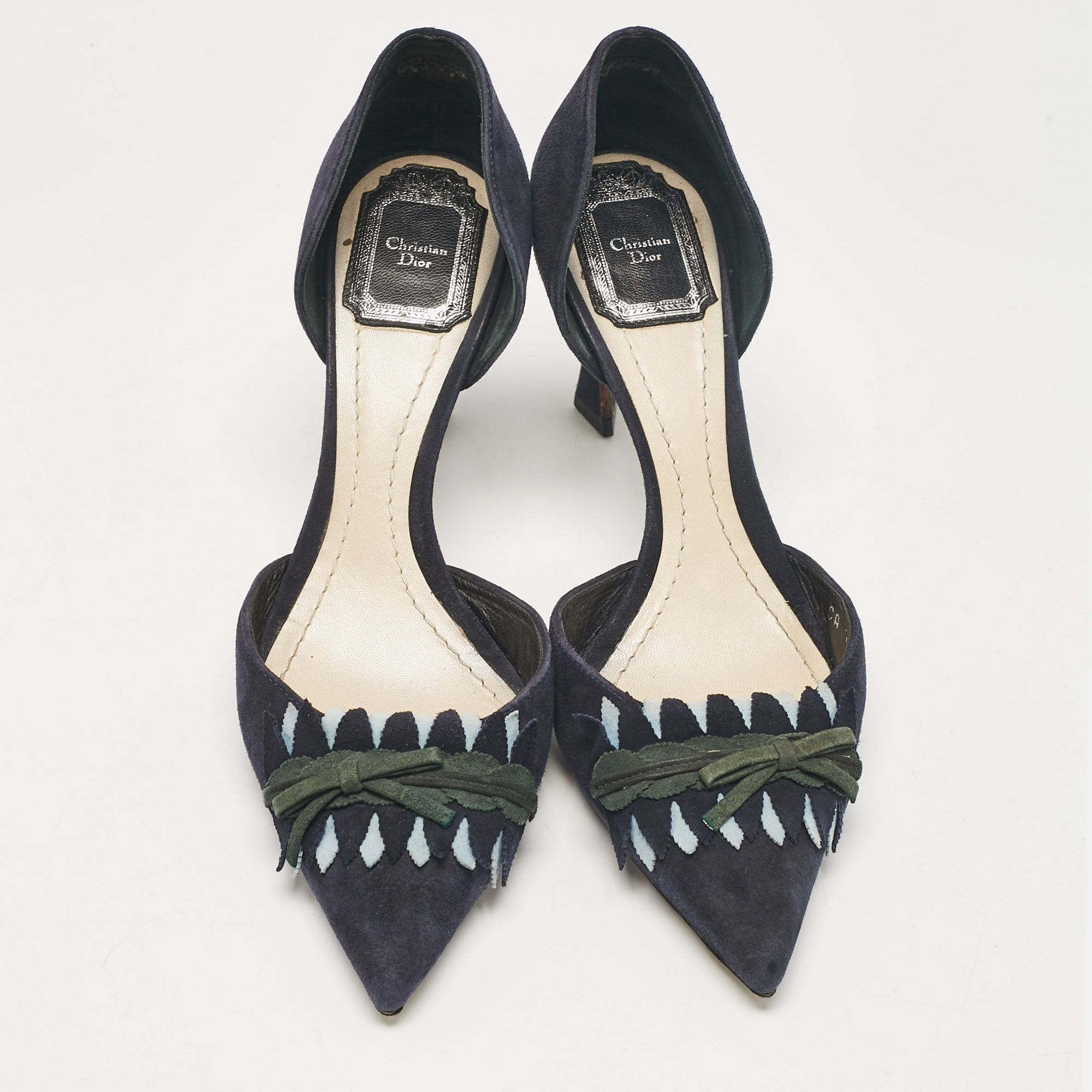 Dior Navy Blue Suede D'orsay Pumps Size 38