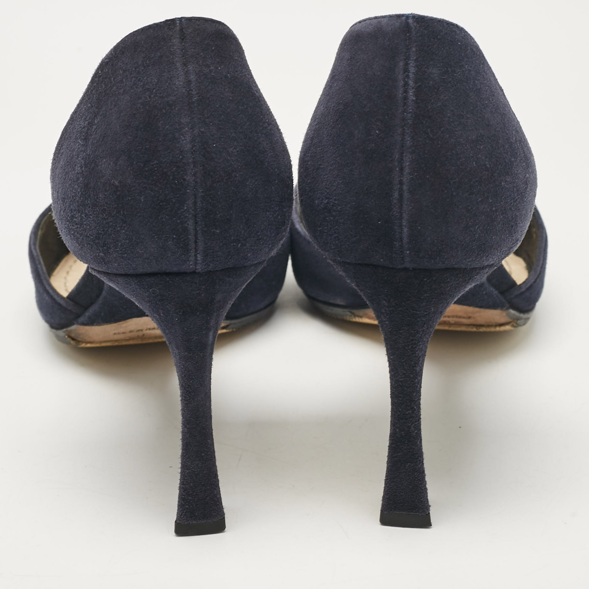 Dior Navy Blue Suede D'orsay Pumps Size 38