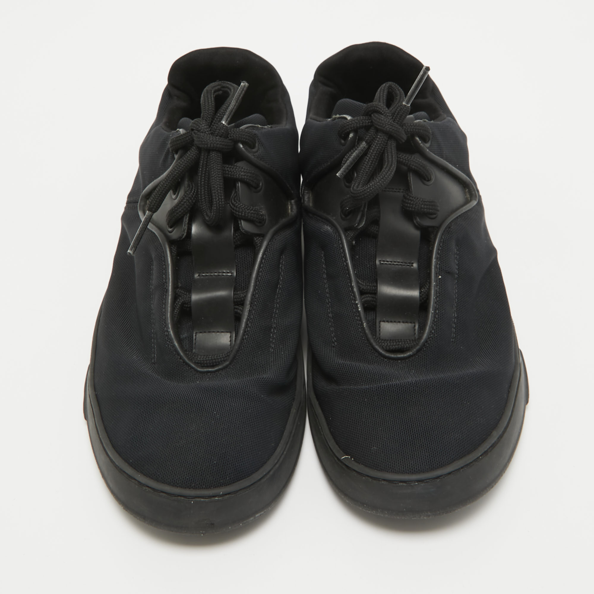 Dior Black Canvas And Leather Lace Up Sneakers Size 39