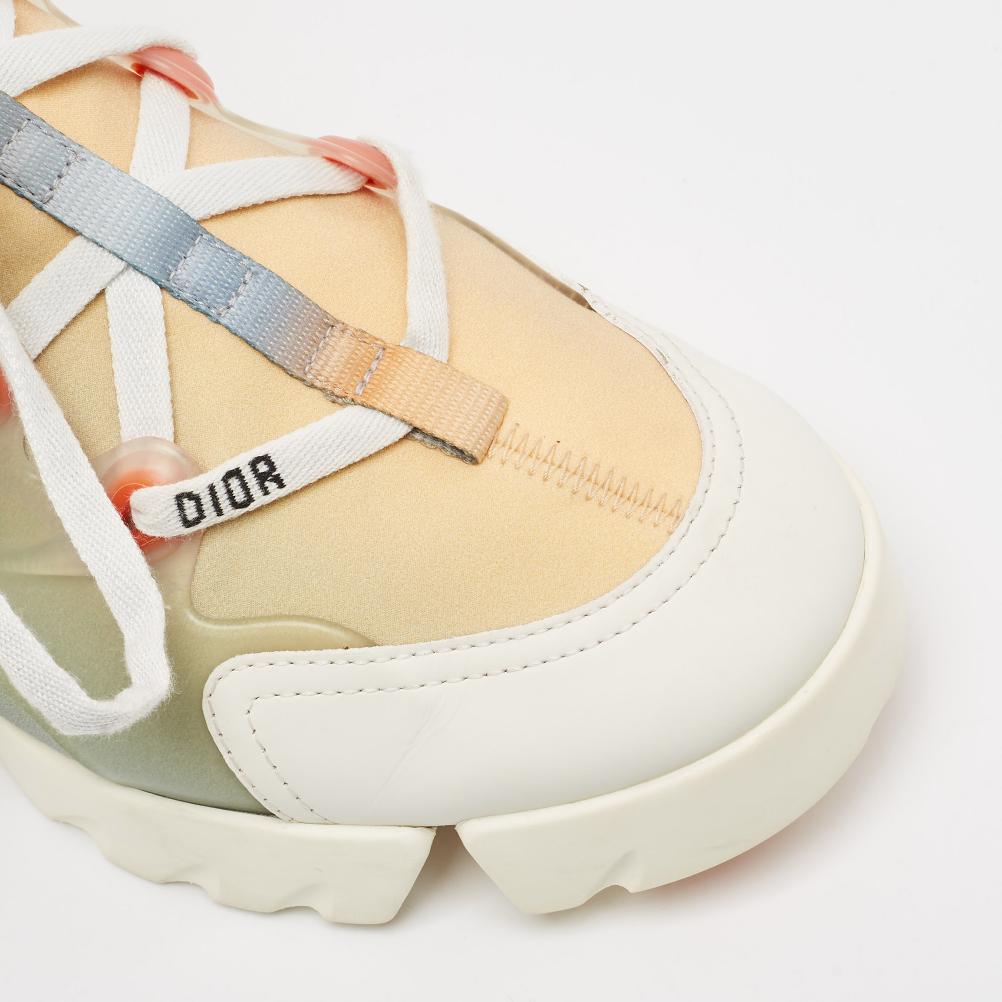 Dior Multicolor PVC And Fabric D-Connect Lace Up Sneakers Size 38.5