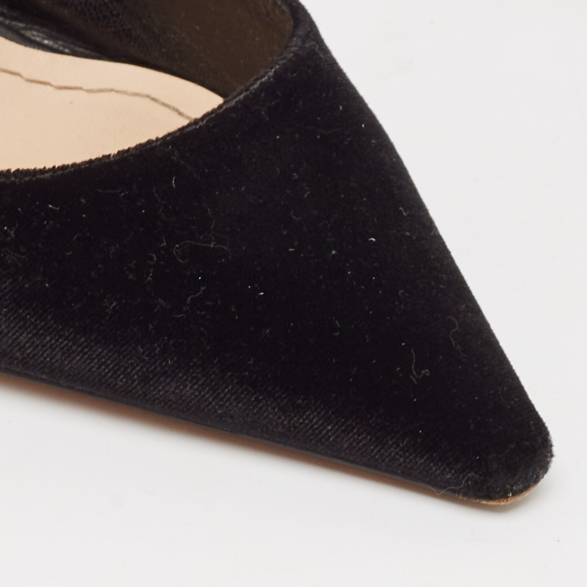 Dior Black Velvet J'Adior Slingback Pumps Size 38