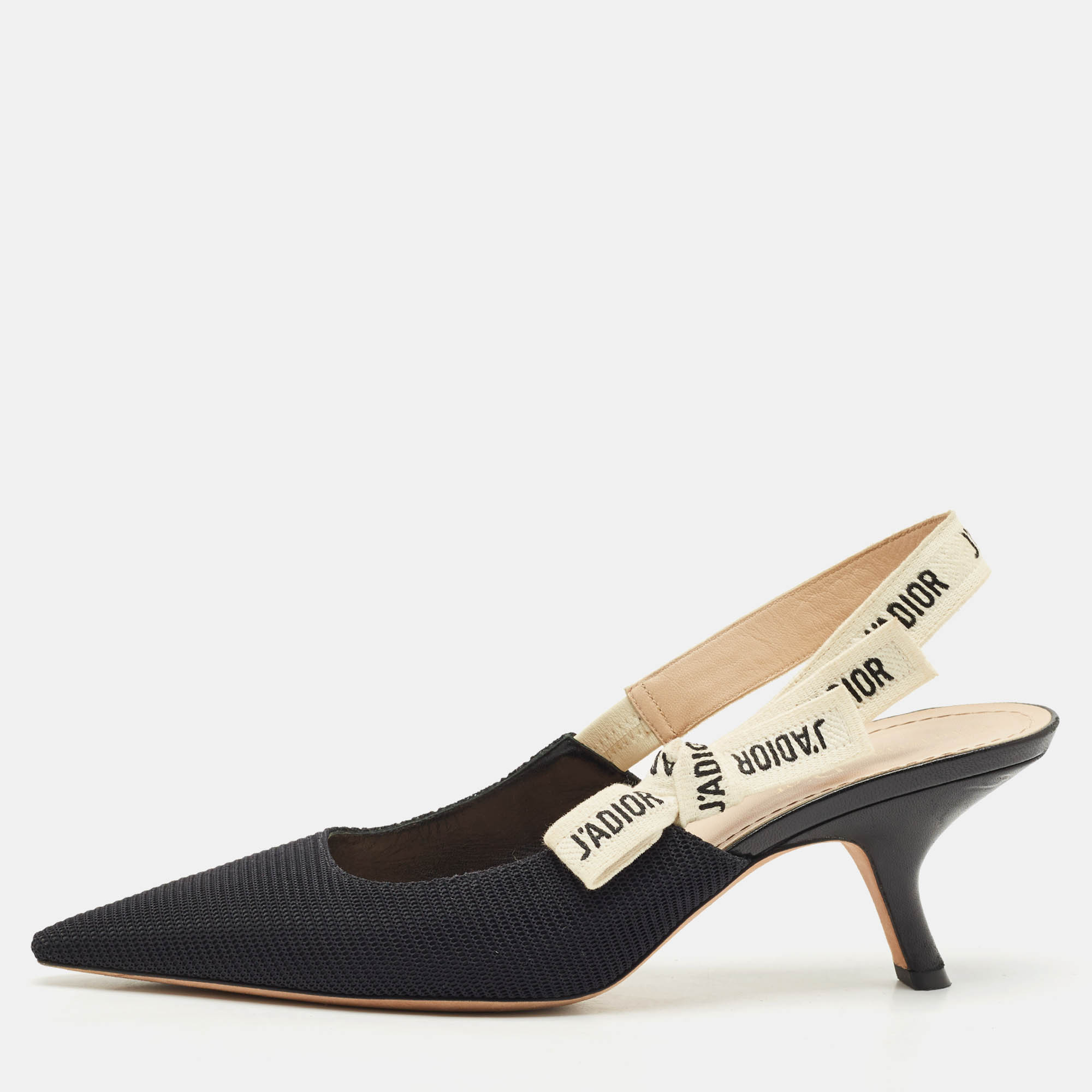 Dior Black Technical Fabric J'Adior Pointed Toe Slingback Pumps Size
Dior Black Technical Fabric J'Adior Pointed Toe Slingback Pumps Size