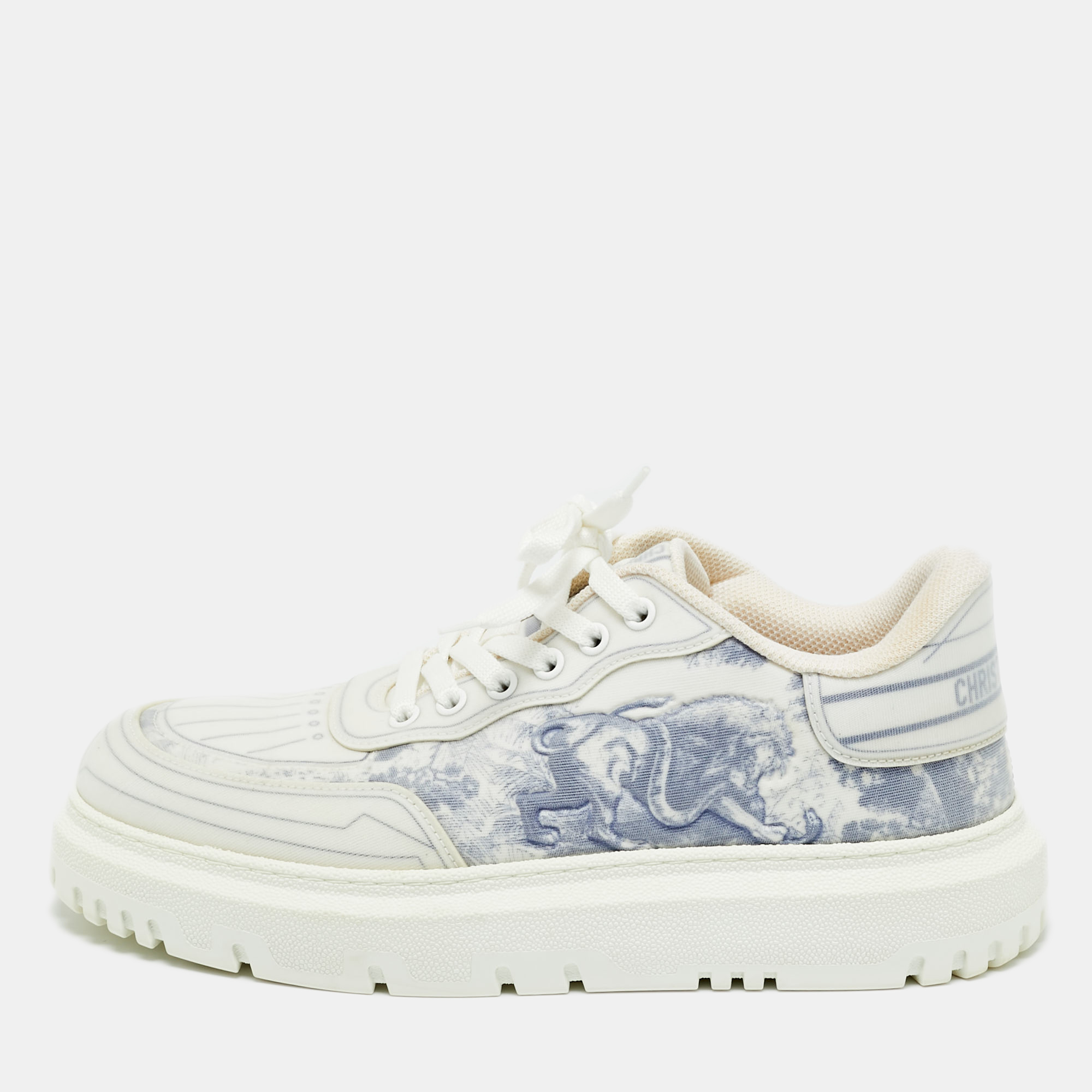 White Canvas Addict Lace Up Sneakers Size 40.5 - Dior - Modalova