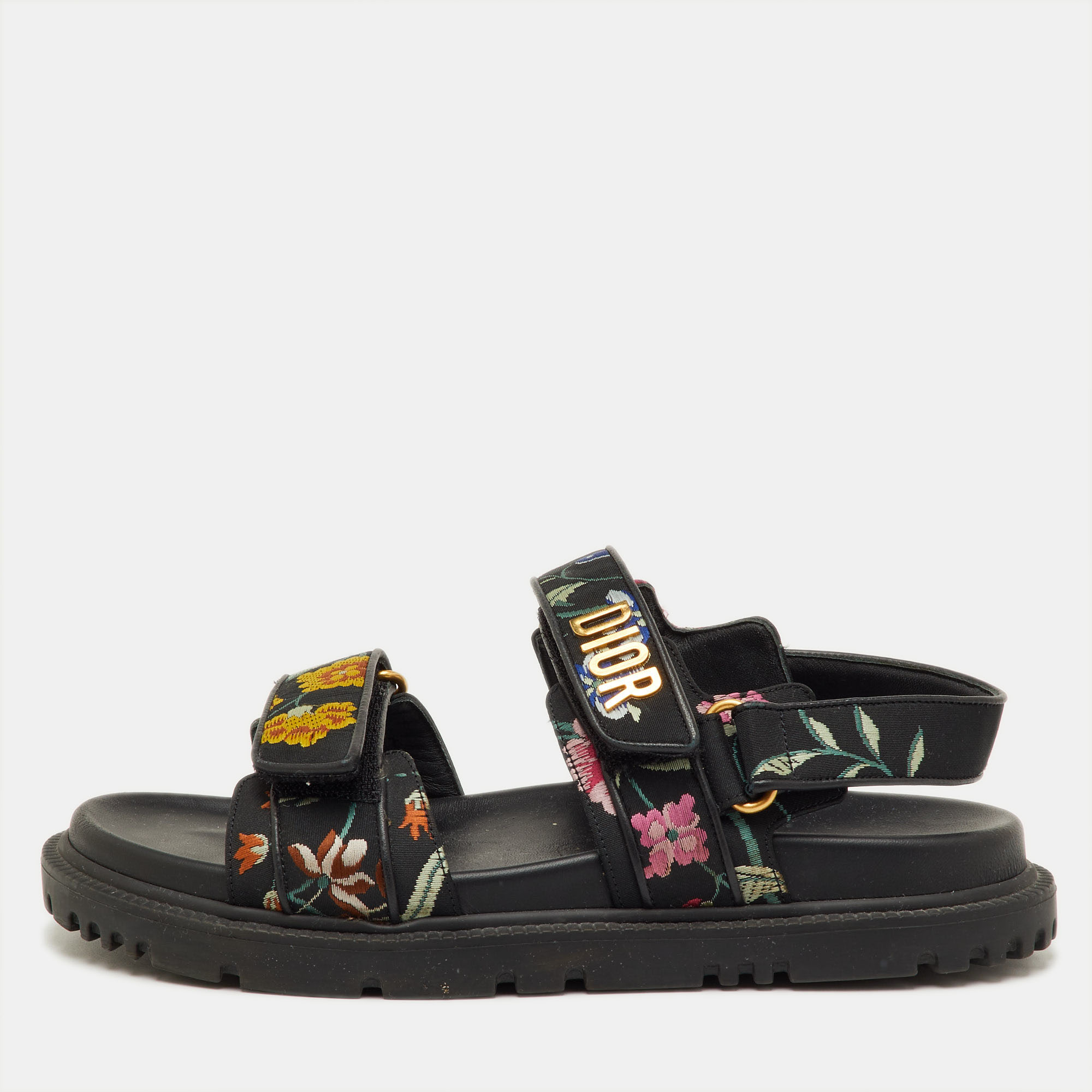 Dior DiorAct Size Black Floral Fabric Ankle Strap Sandals
Dior DiorAct Size Black Floral Fabric Ankle Strap Sandals