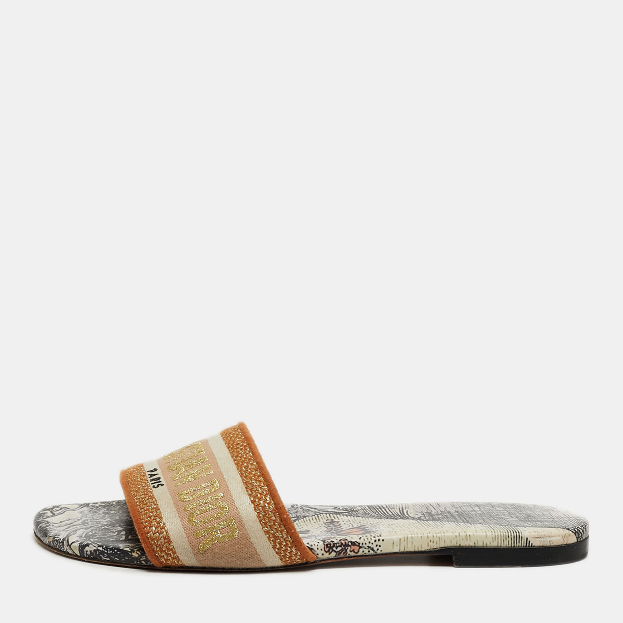 Dior Dway Size Multicolor Canvas Embroidered Flat Slide
Dior Dway Size Multicolor Canvas Embroidered Flat Slide