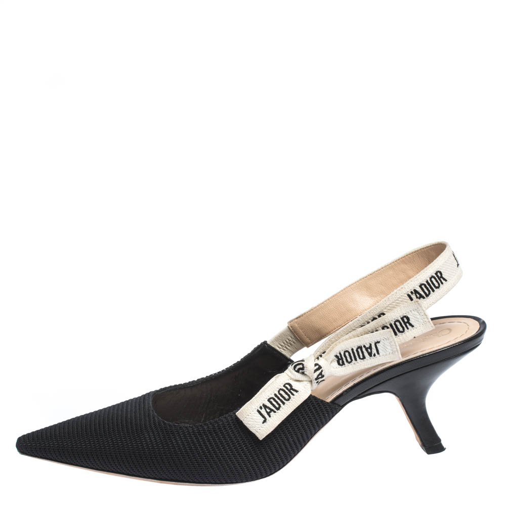 Dior Black Technical Canvas And Ribbon J'adior Slingback Pointed Toe Sandals Size
Dior Black Technical Canvas And Ribbon J'adior Slingback Pointed Toe Sandals Size