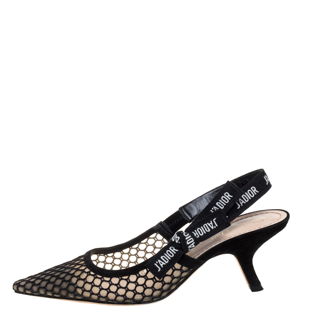 Dior Black Mesh Embroidered And Suede Trim Ribbon J'Adior Slingback Sandals Size
Dior Black Mesh Embroidered And Suede Trim Ribbon J'Adior Slingback Sandals Size