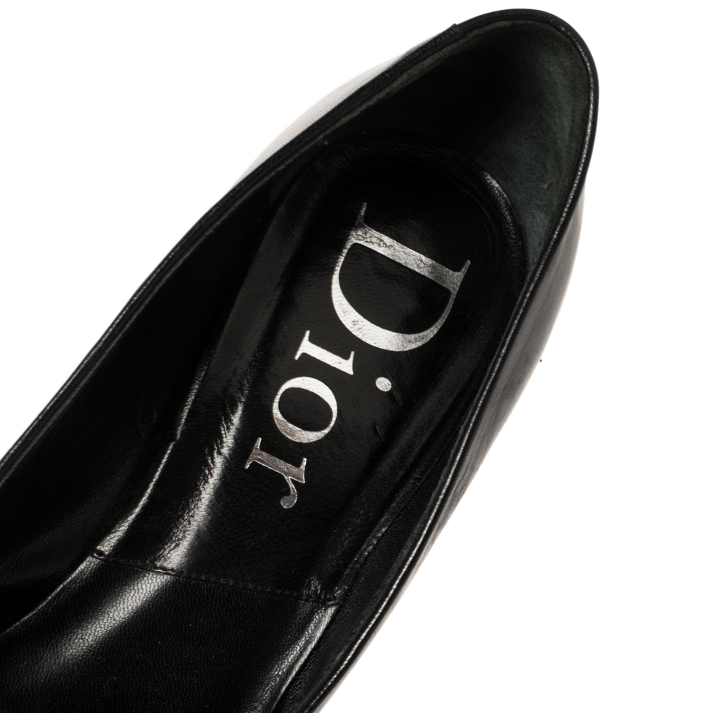 Dior Black Leather Dice Pointed Toe Pumps Size 36