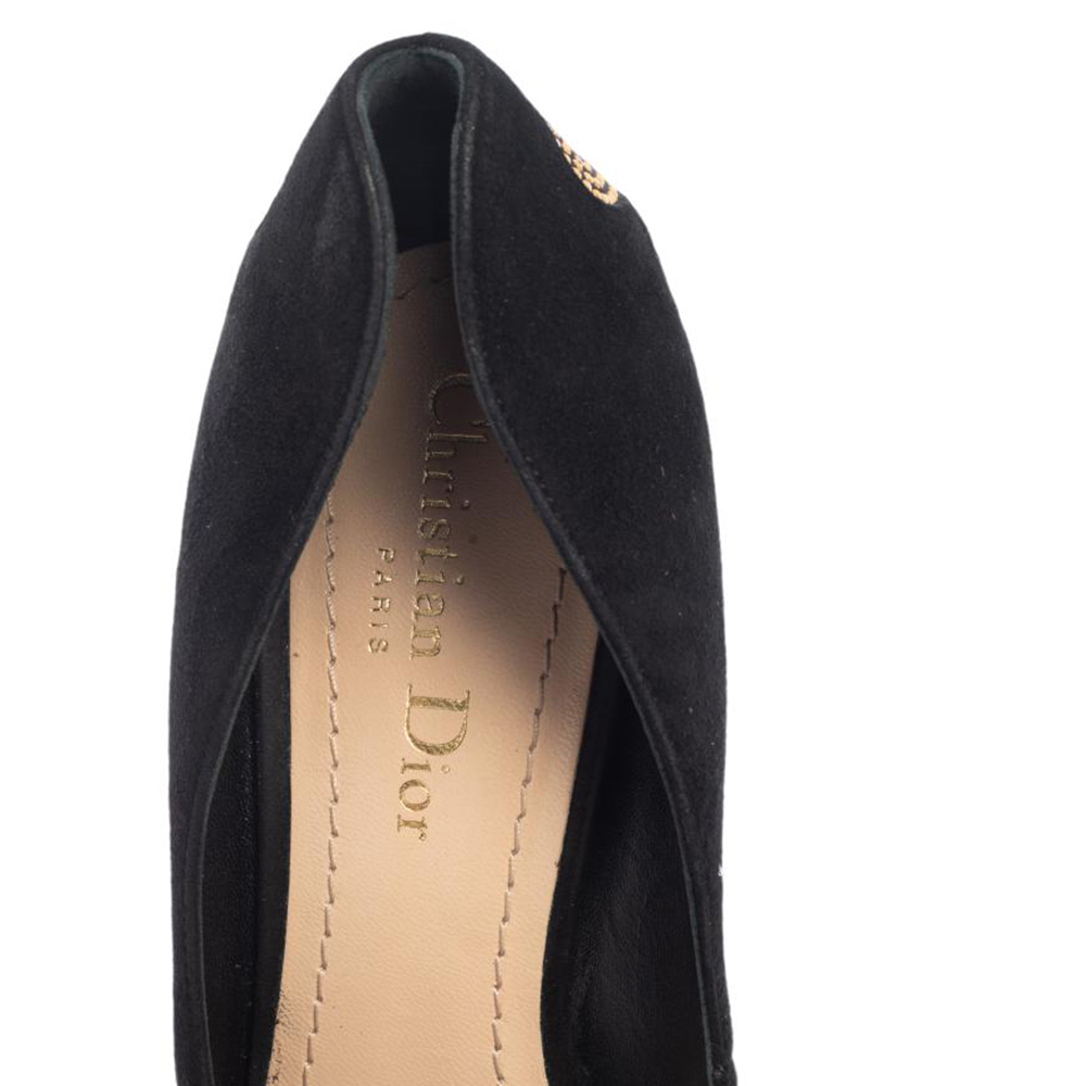 Dior Black Suede Heart Studded Amour Pumps Size 39