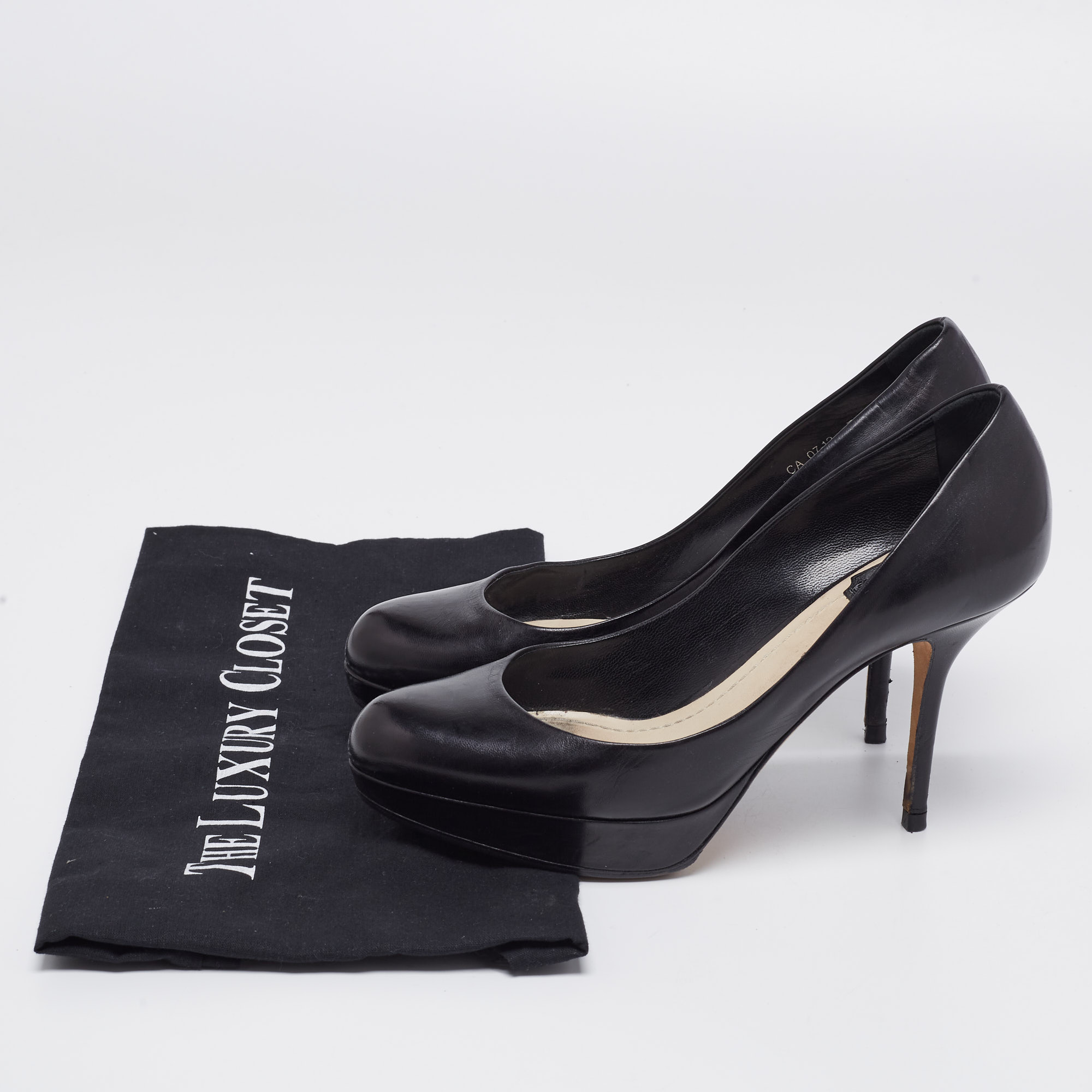 Dior Black Leather Platform Pumps Size 36