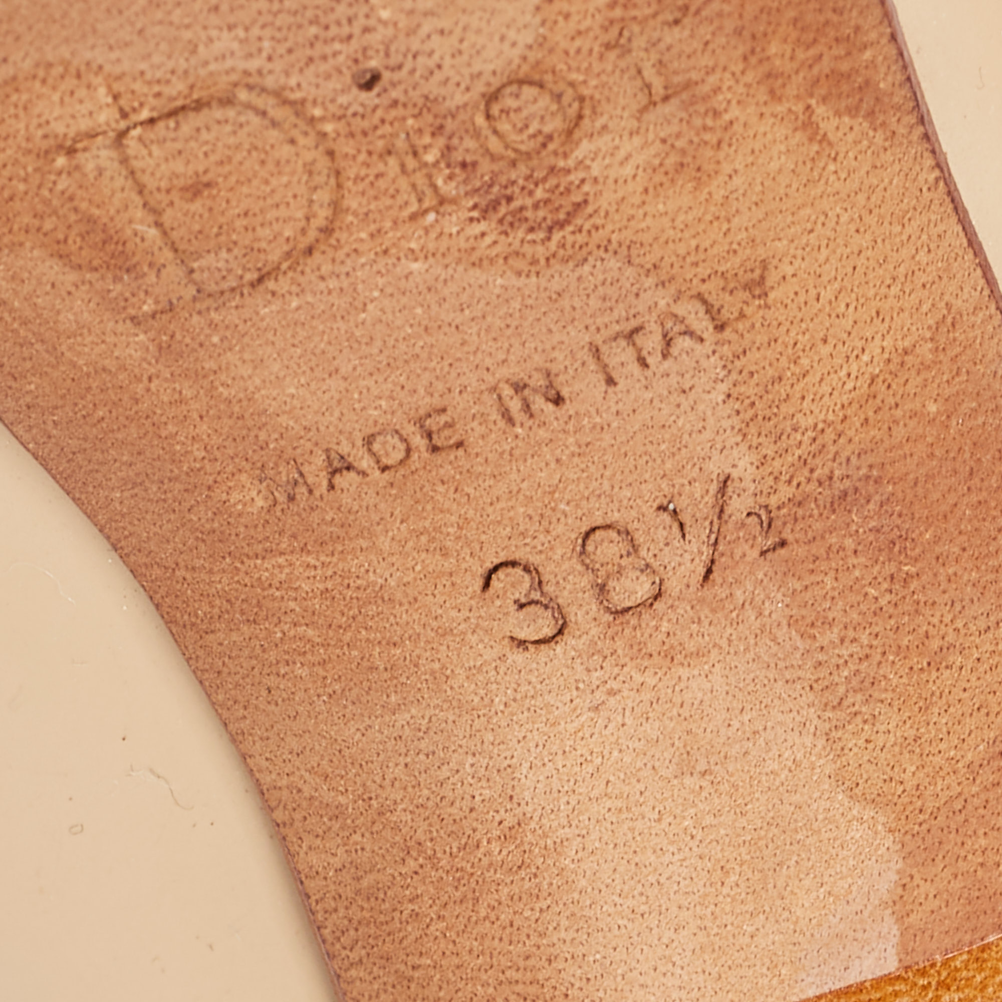 Dior Beige Leather Peep-Toe Platform Pumps Size 38.5