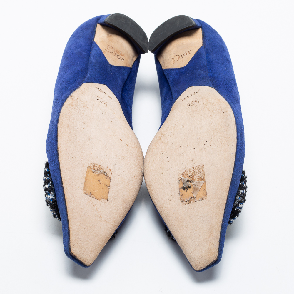 Dior Blue Suede  Ballet Flats Size 35.5