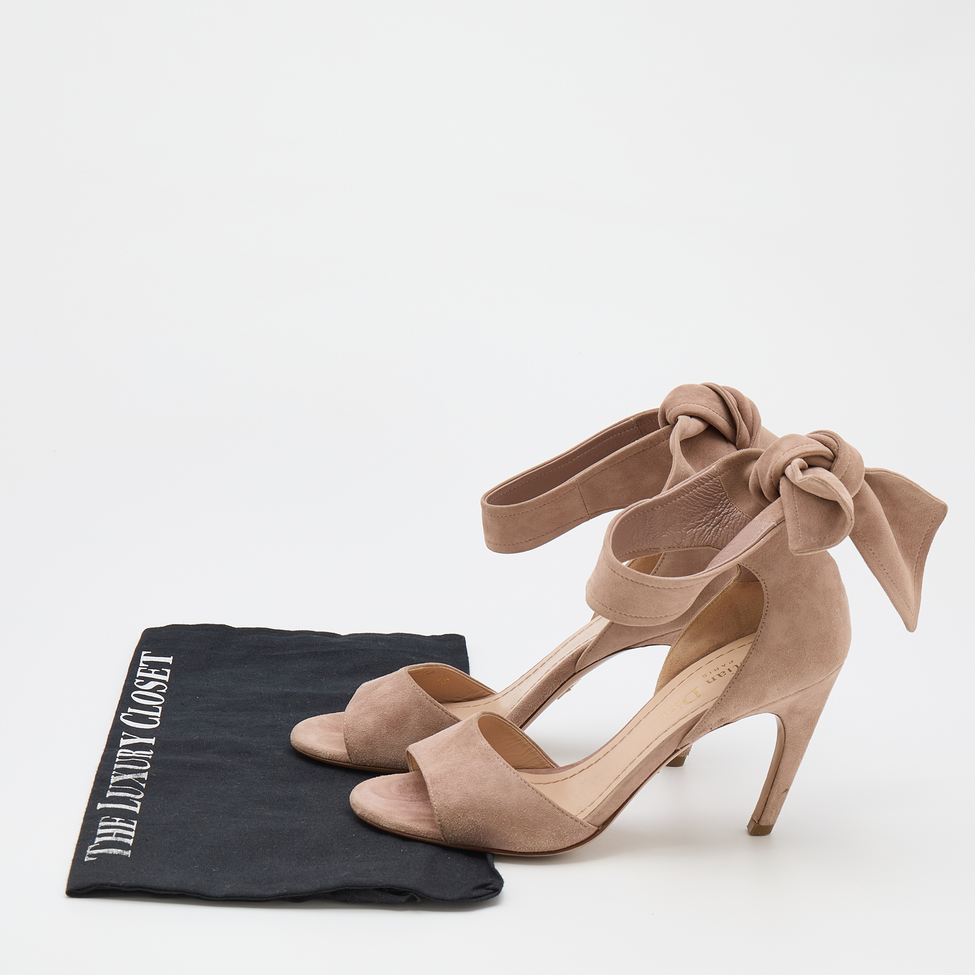 Dior Beige Suede La Belle Open Toe Sandals Size 35