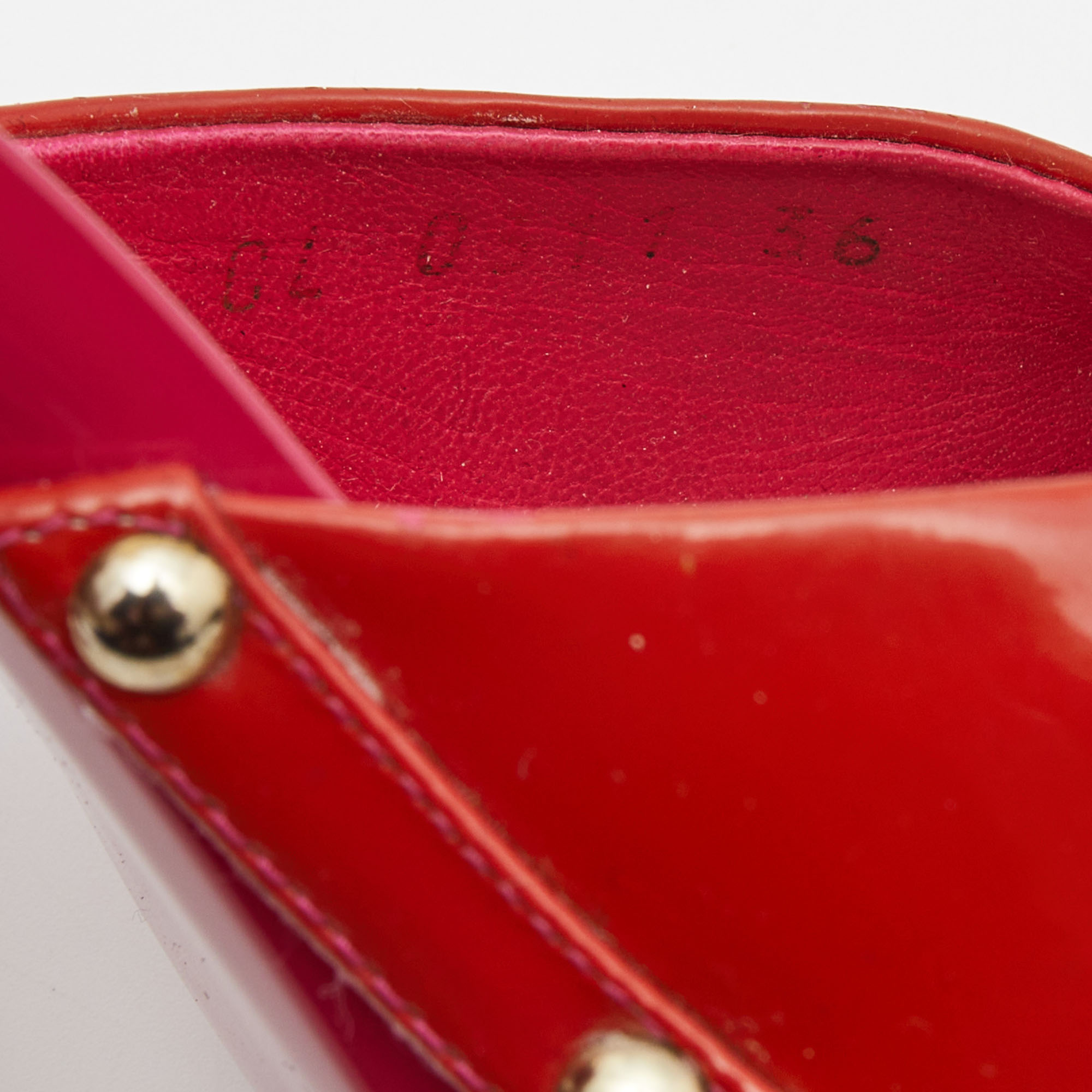 Dior Orange/Pink Patent Leather Bow Slide Sandals Size 36