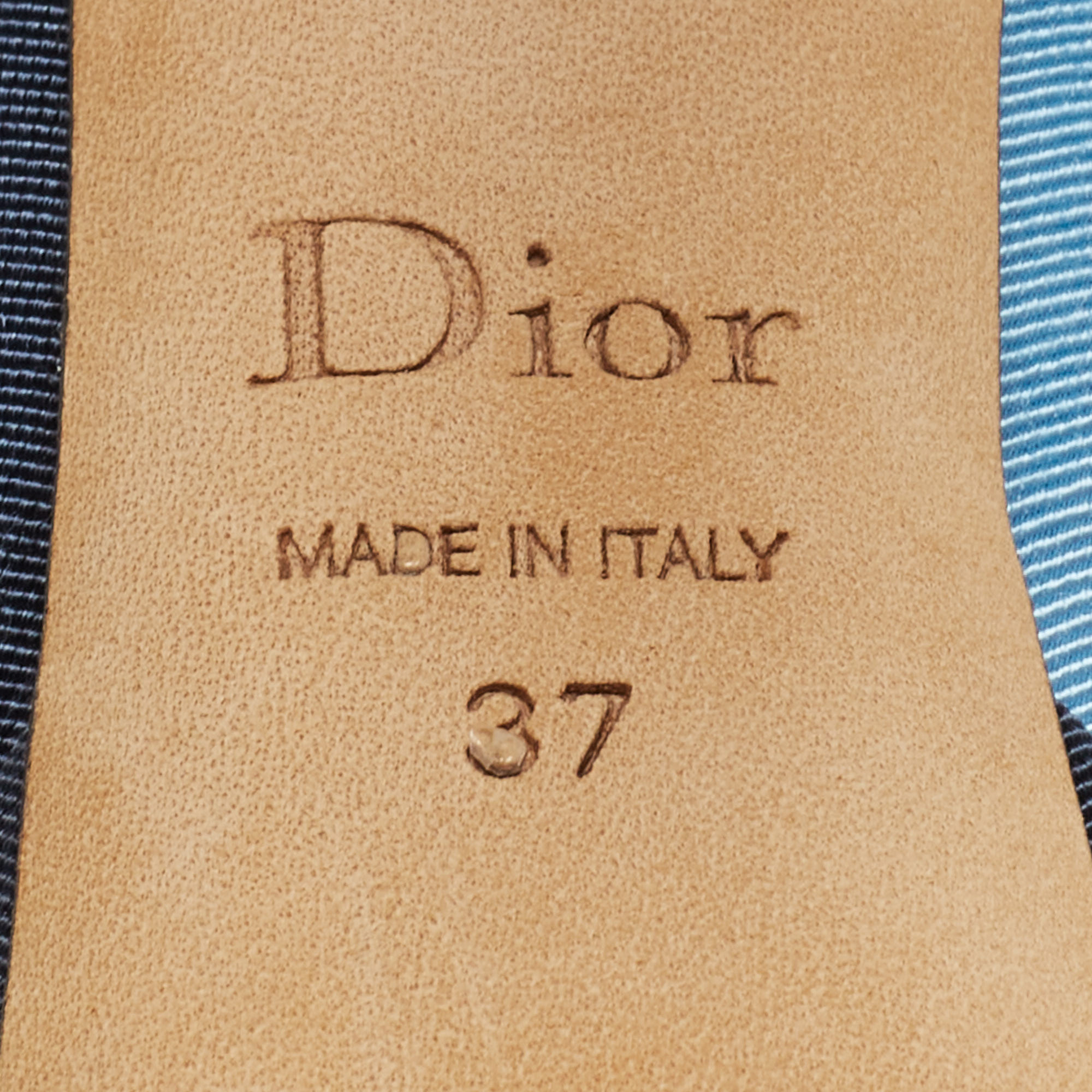 Dior Two Tone Fabric Bow Peep Toe Platform Pumps Size 37