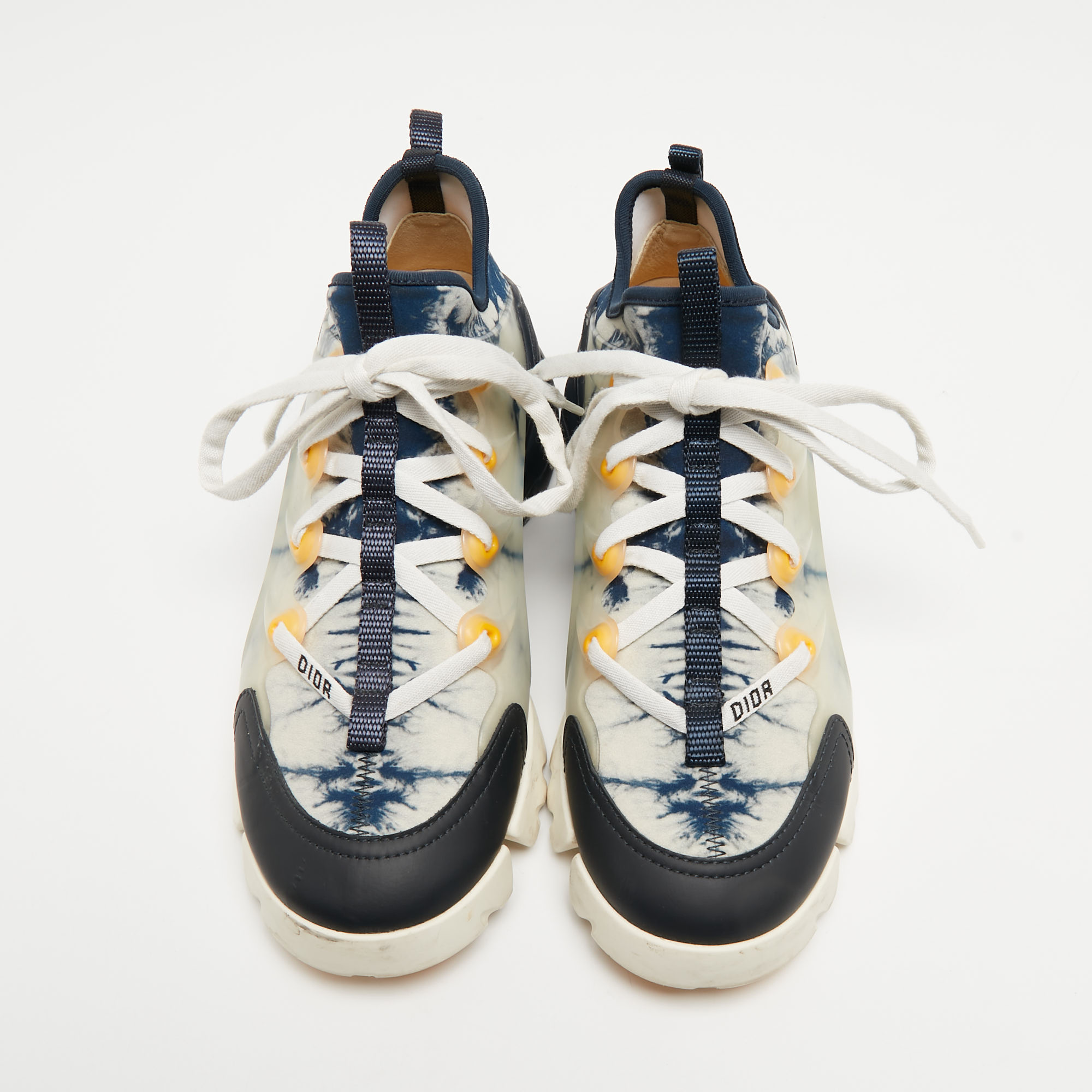 Dior Two Tone Fabric And Leather D-Connect Sneakers Size 36.5