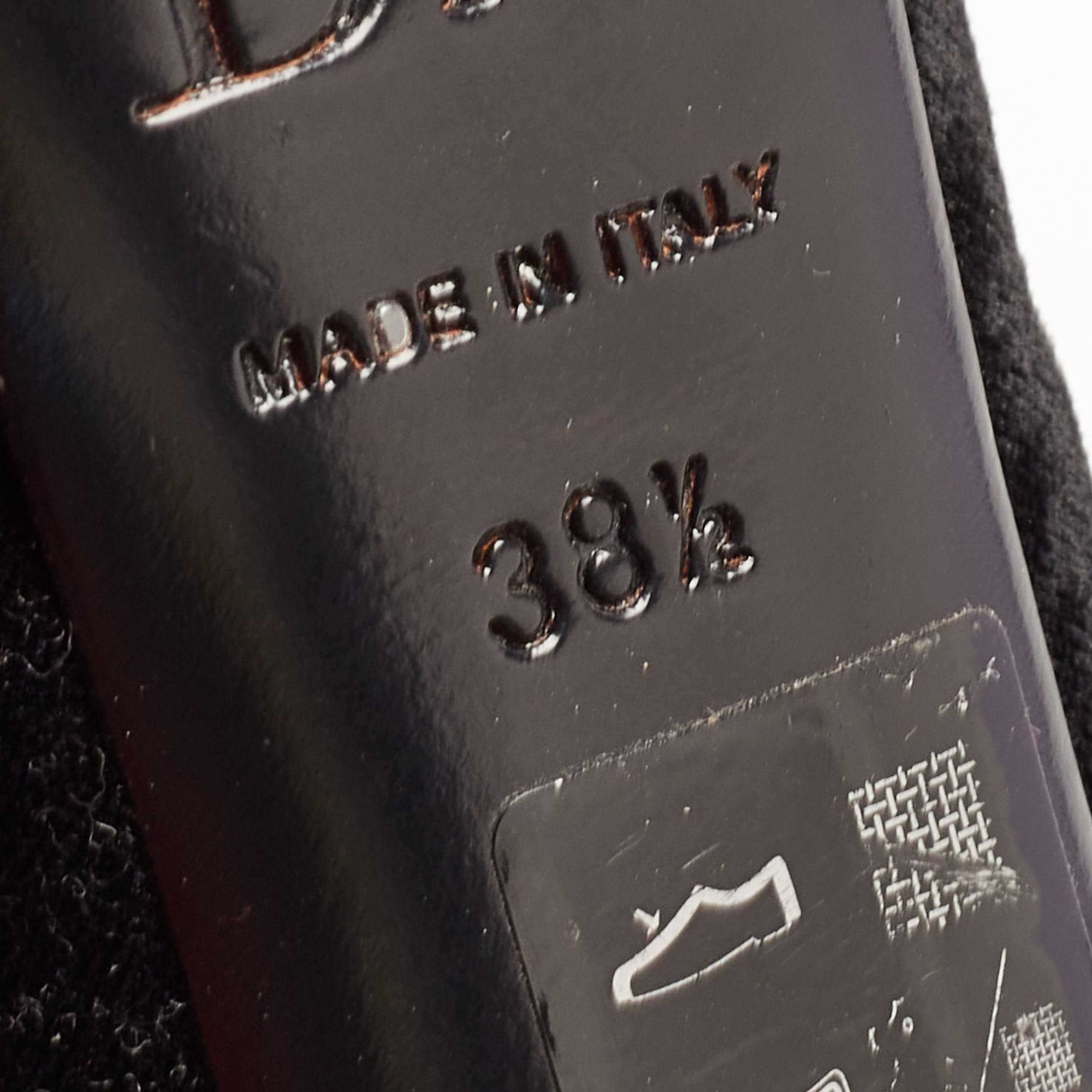 Dior Black Velvet Peep Toe Platform Pumps Size 38.5