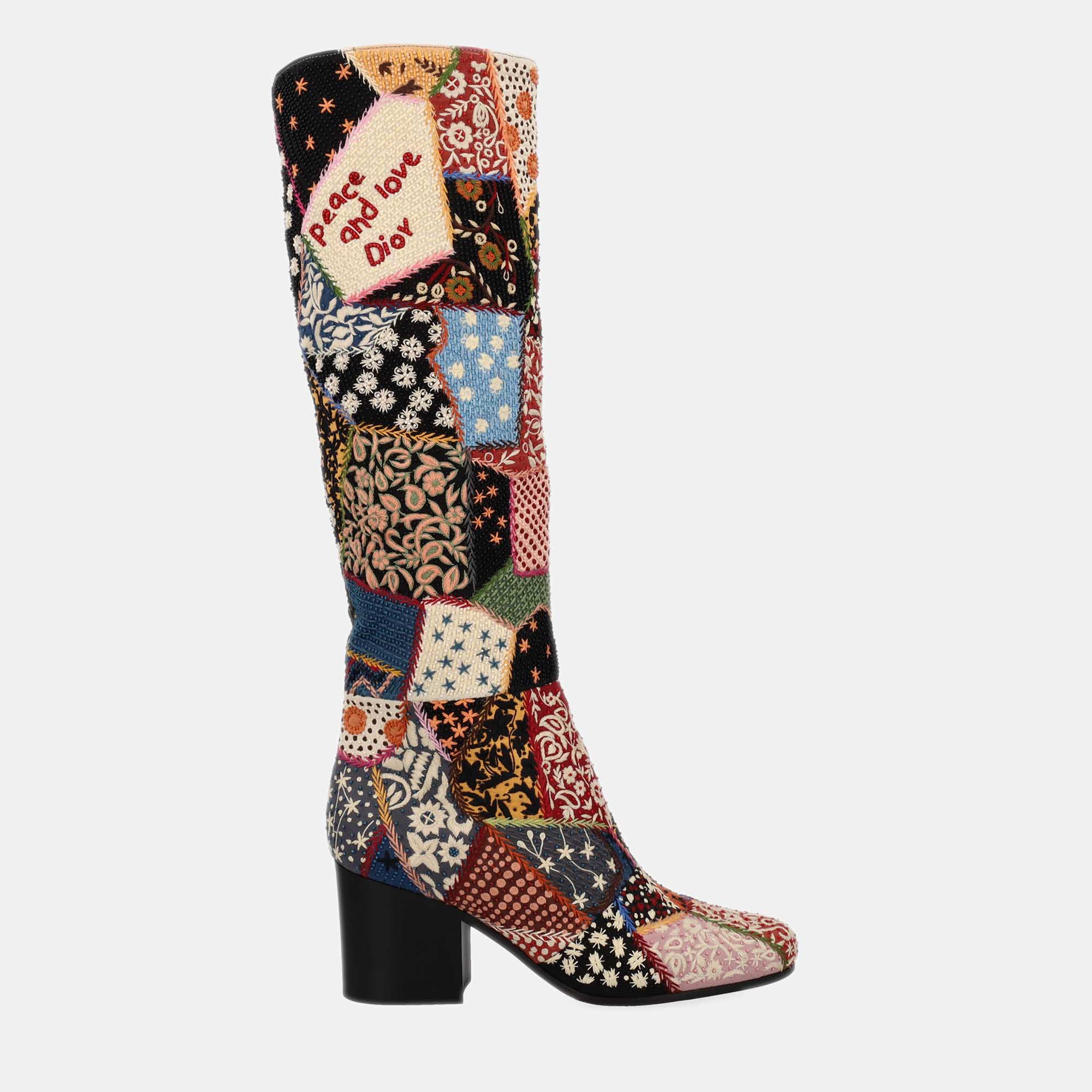 Dior  Women's Fabric Ankle Boots - Multicolor - EU 39