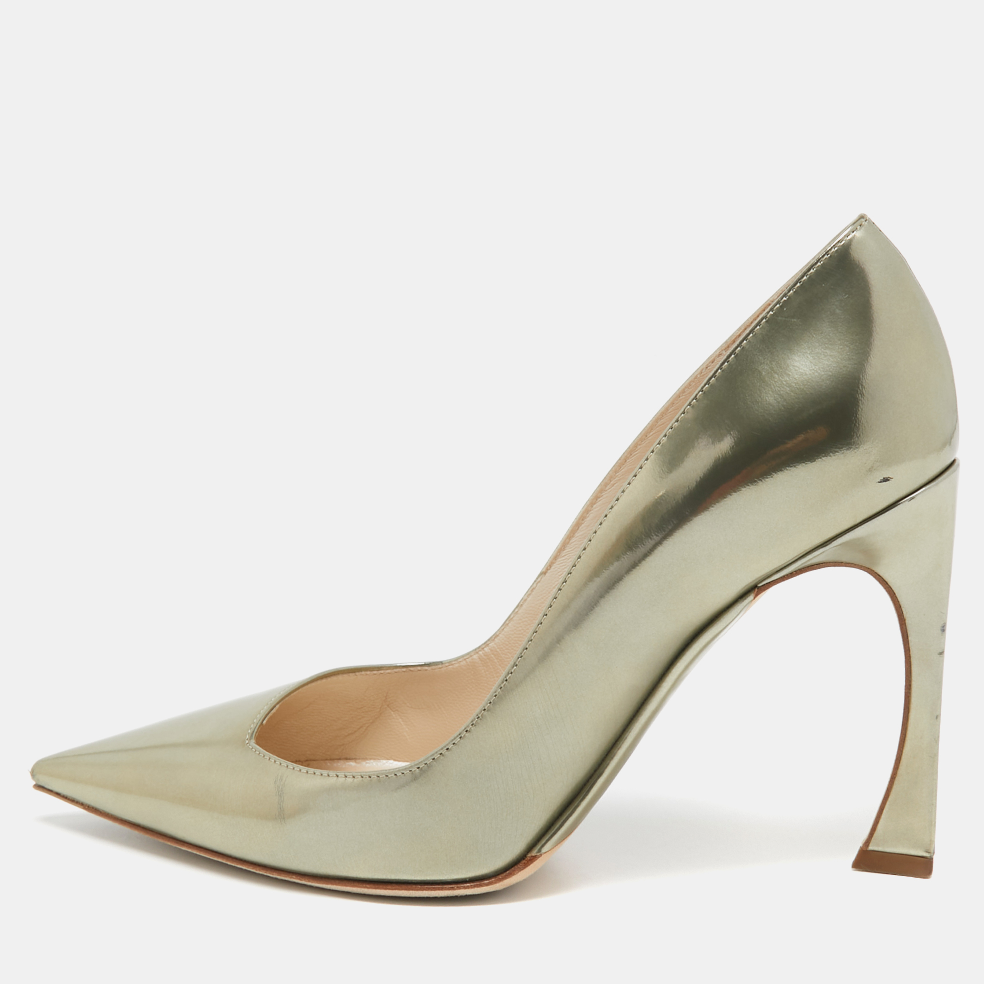 Dior Metallic Gold Leather Songe Pumps Size 36