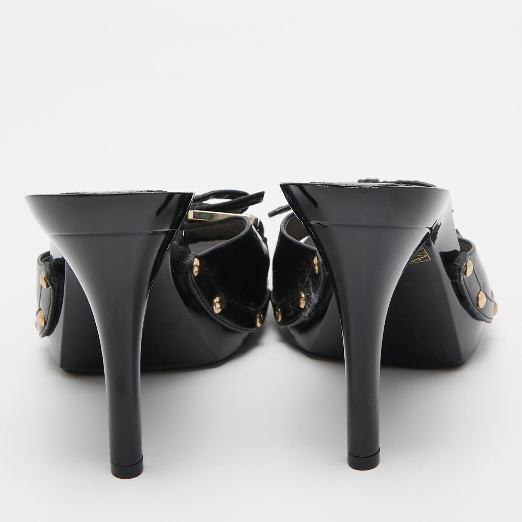 Dior Black Patent Slide Sandals Size 39