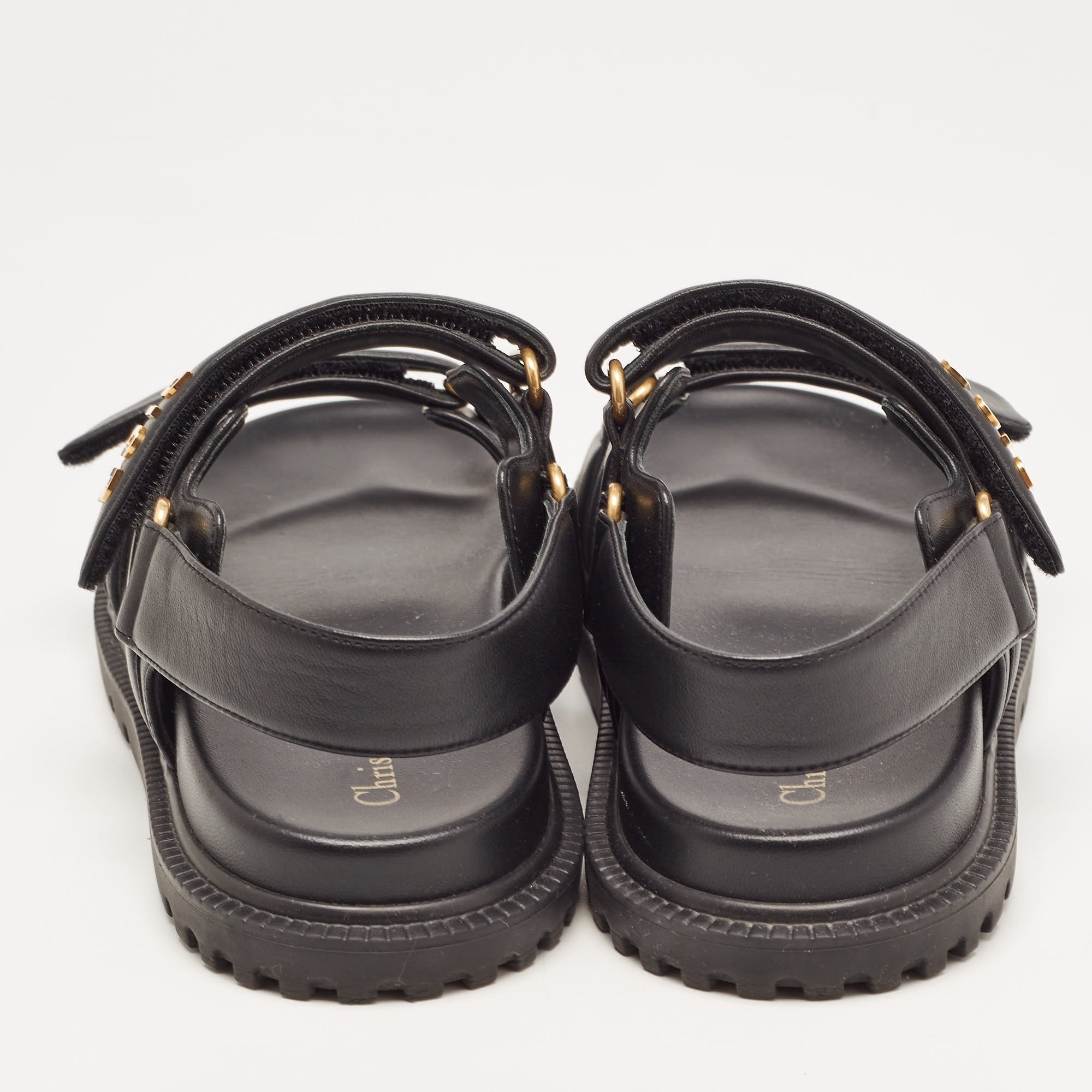 Dior Black Leather DiorAct Slingback Sandals Size 39.5