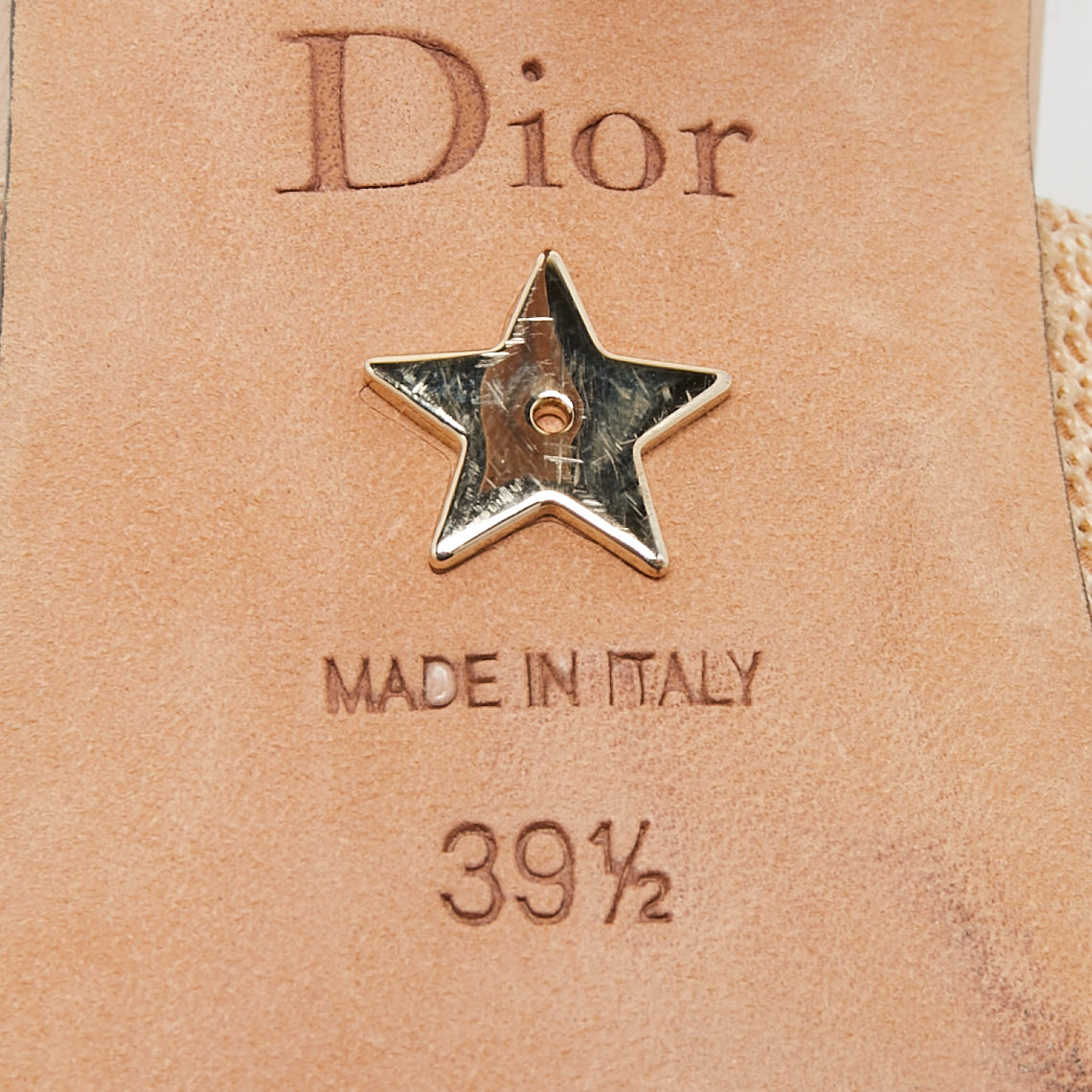 Dior  Beige Canvas J'Adior Slingback Pumps Size 39.5