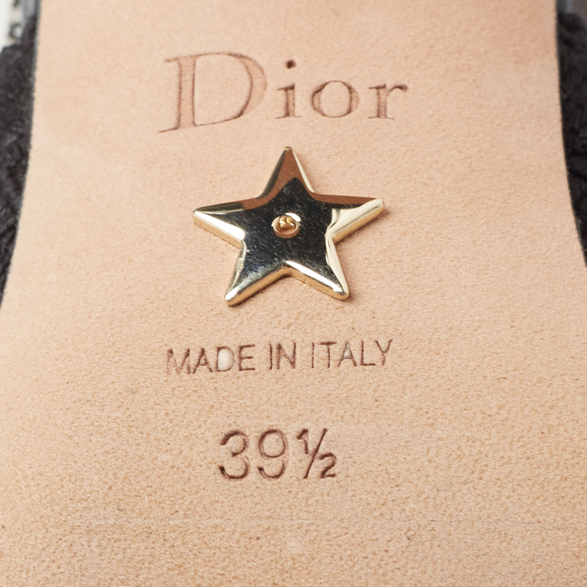 Dior Black Cannage Fabric Dior & Moi Slingback Pumps Size 39.5