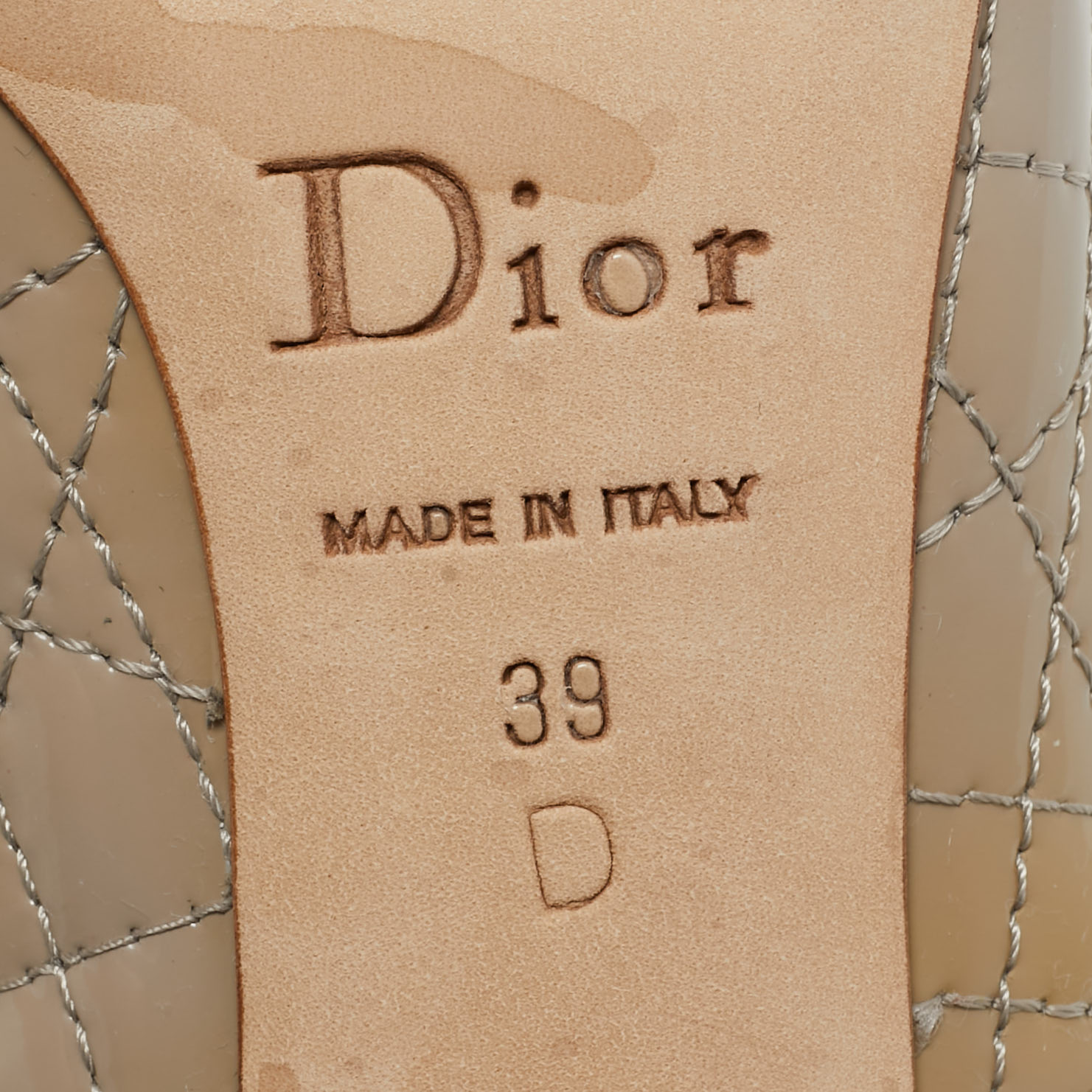 Dior Grey Patent Bow Peep Toe Pumps Size 39