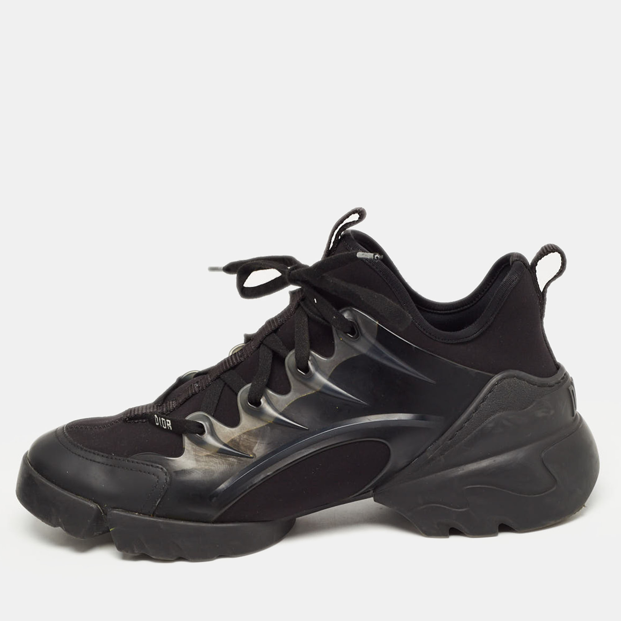 Dior Black PVC And Fabric D-Connect Low Top Sneakers Size 40