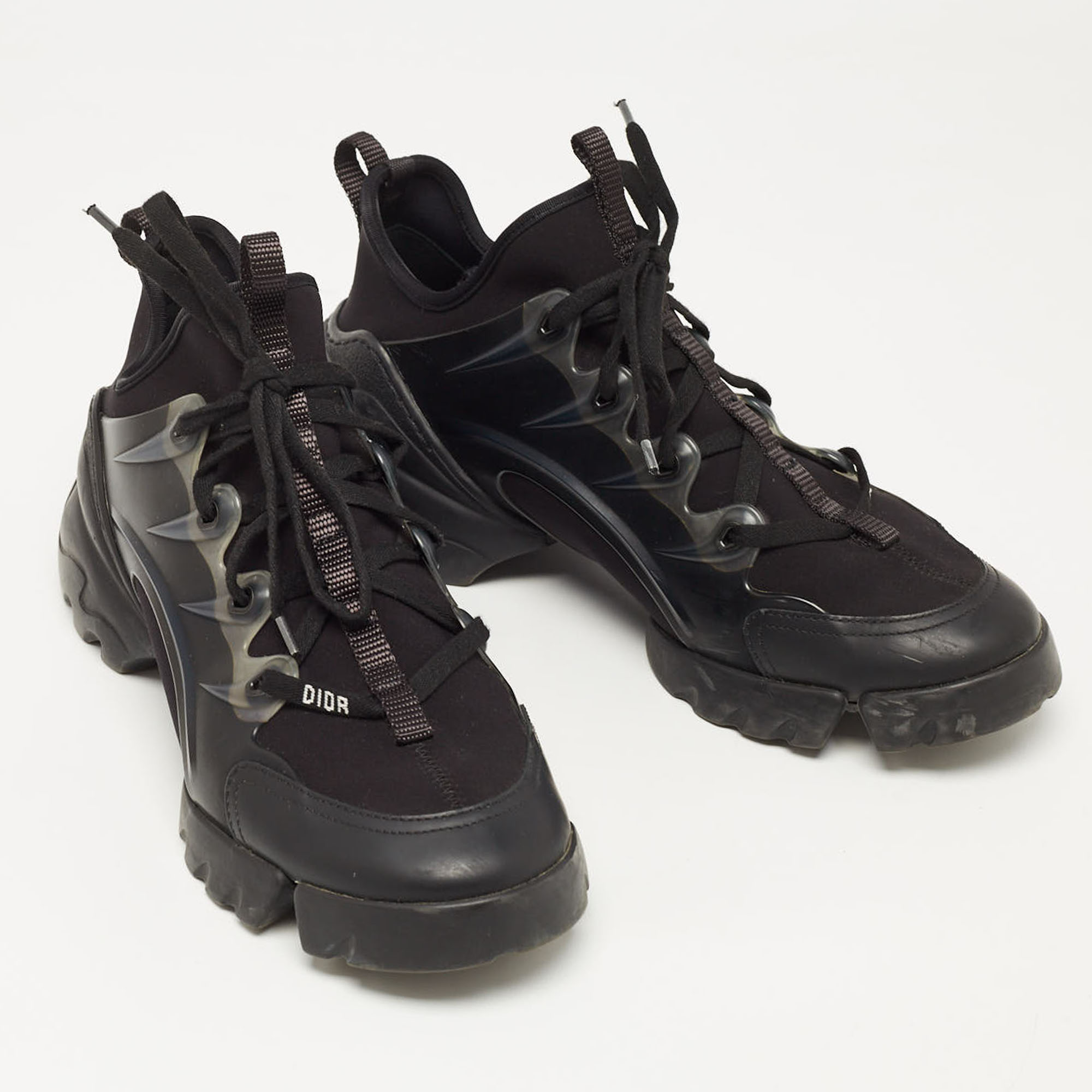 Dior Black PVC And Fabric D-Connect Low Top Sneakers Size 40
