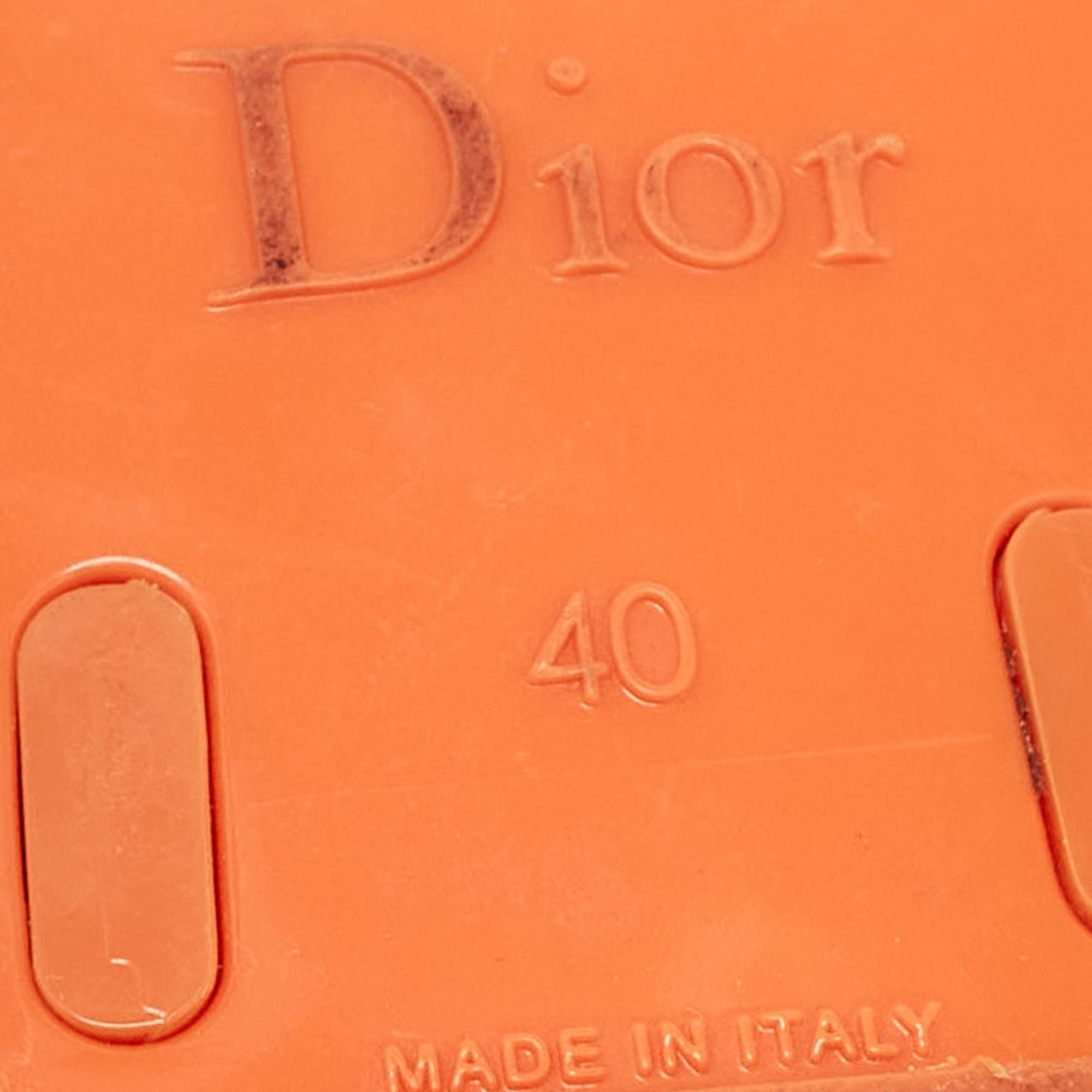 Dior Orange Jelly Thong Flat Sandals Size 40