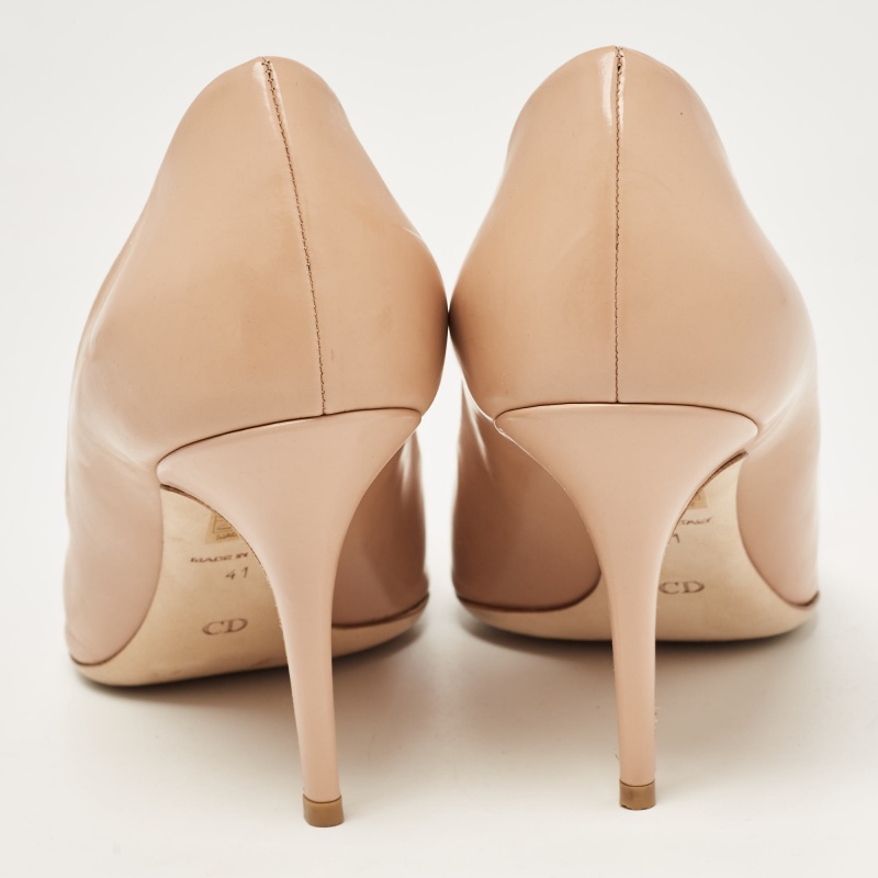 Dior Beige Leather Open Toe Pumps Size 41