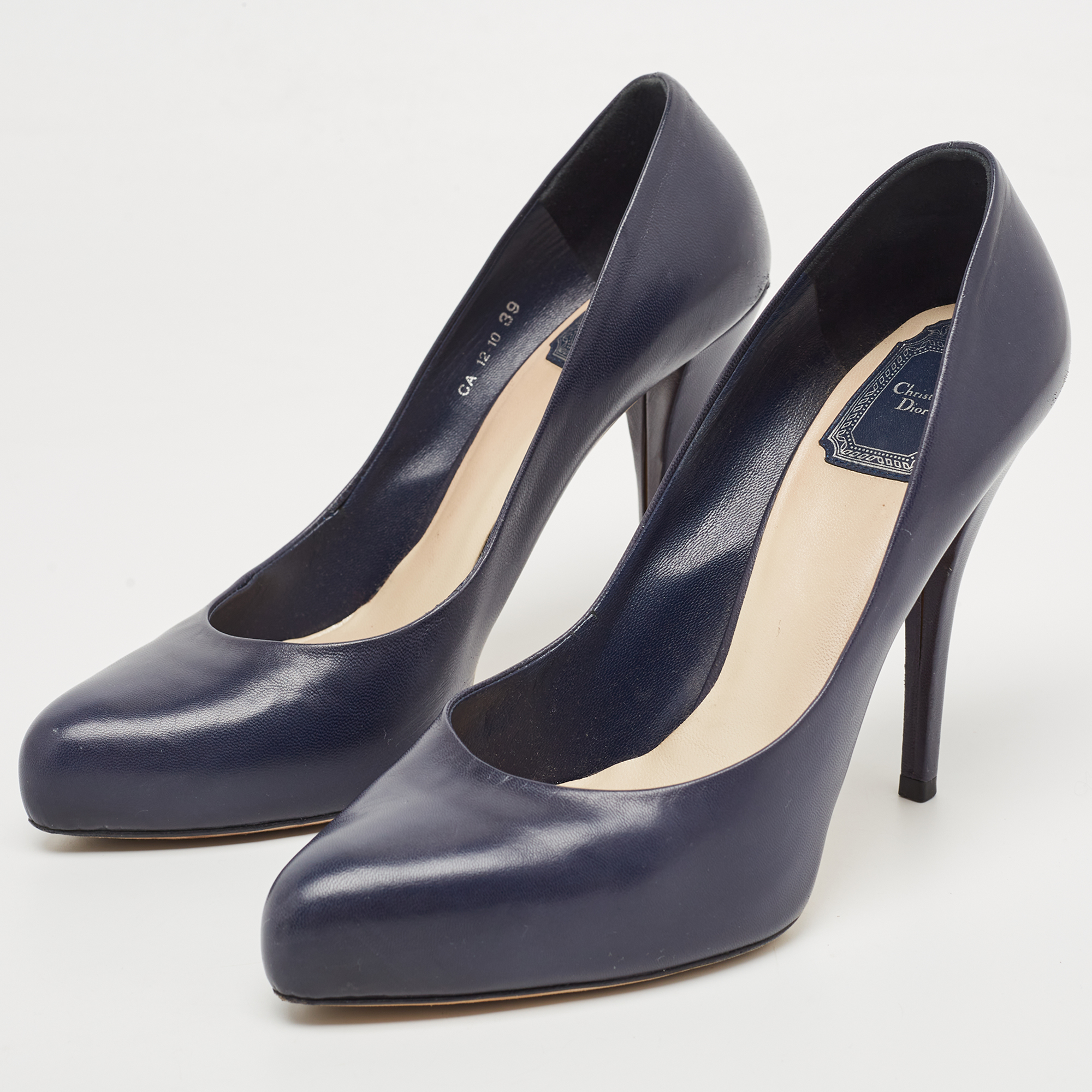 Dior Navy Blue Leather Pumps Size 39